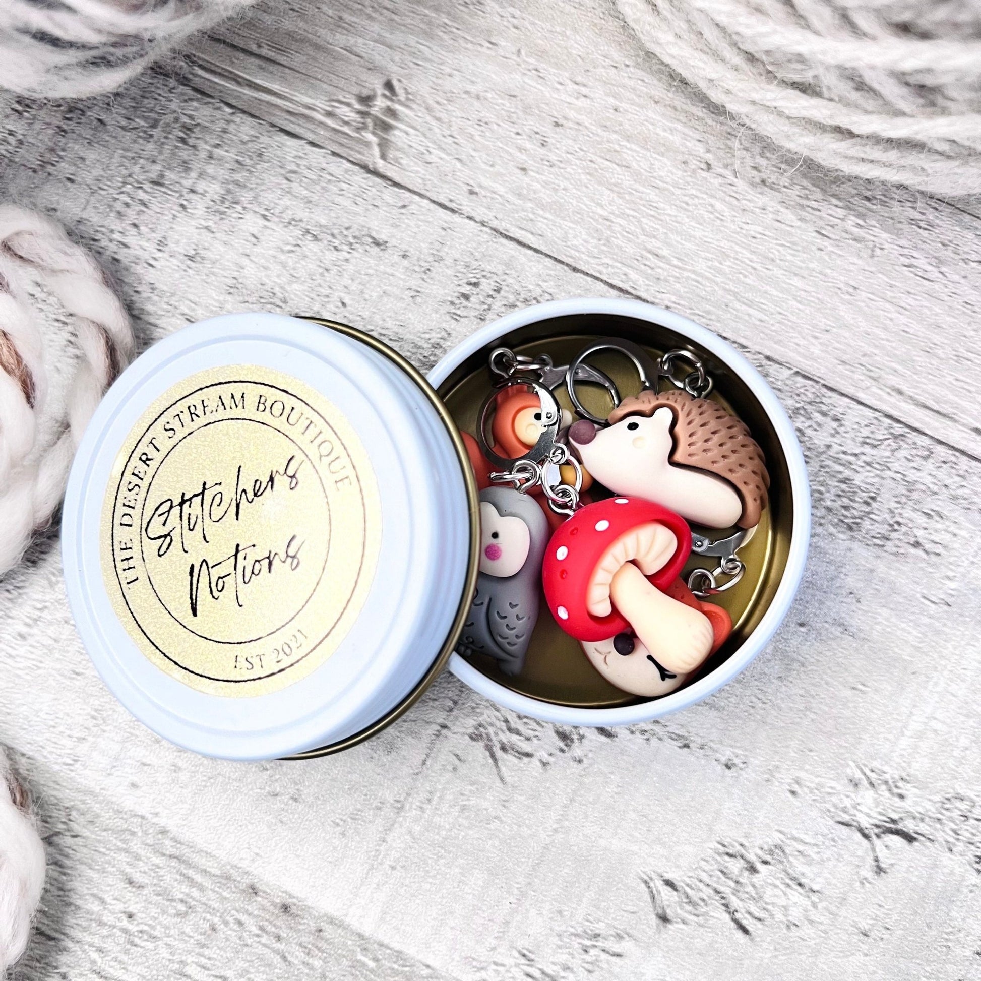 Woodland Friends Stitch Markers Set - Knitting and Crochet - The Desert Stream Stitch