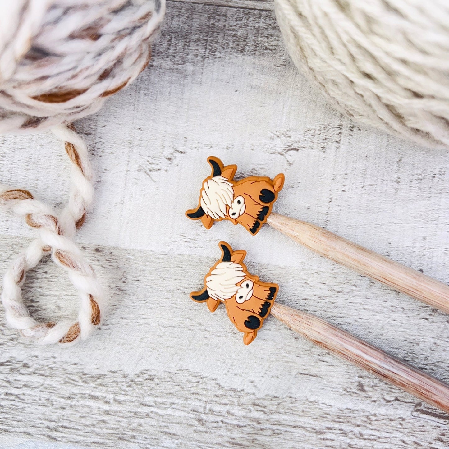 Yak Cow Stitch Stoppers Knitting Needle Point Protectors - The Desert Stream Stitch