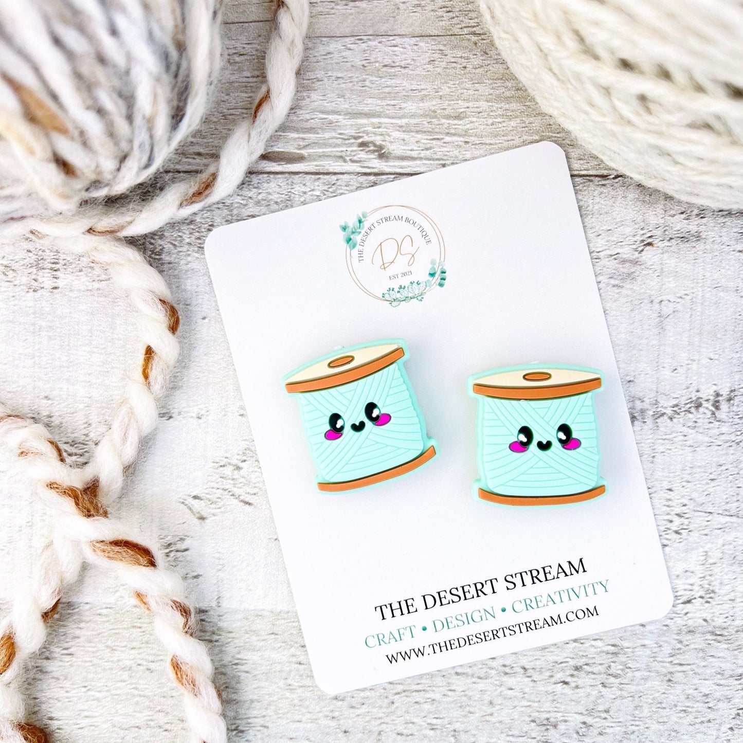 Yarn Spool Stitch Stoppers Knitting Needle Point Protectors - The Desert Stream Stitch