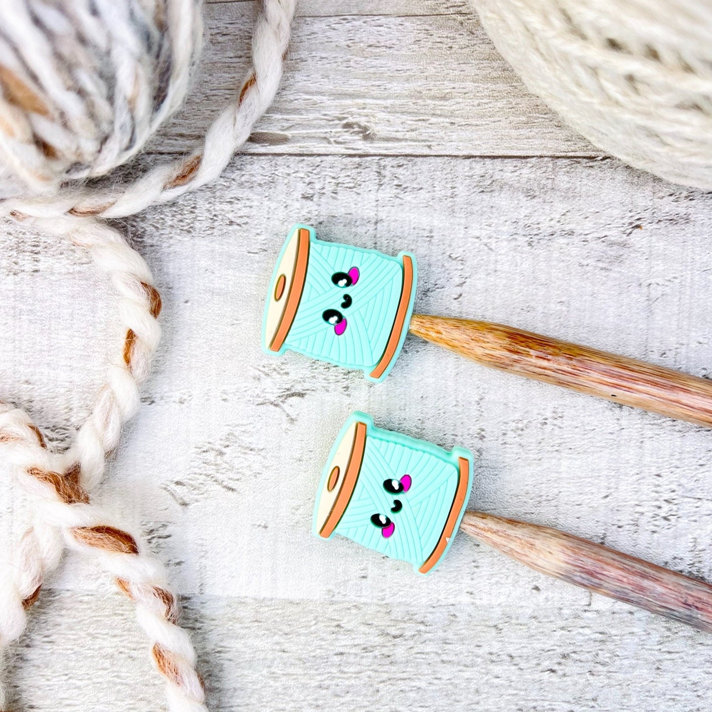 Yarn Spool Stitch Stoppers Knitting Needle Point Protectors - The Desert Stream Stitch