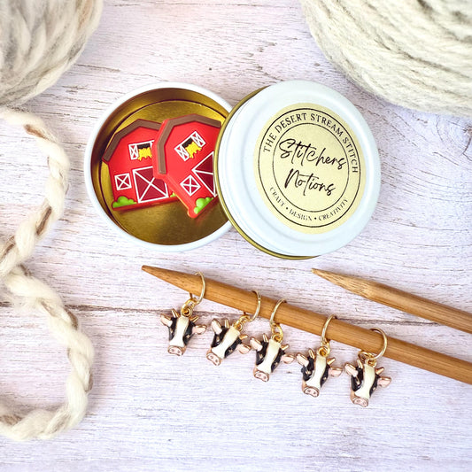 Barnyard Knitting Notions Set – Stitch Markers & Stoppers | Progress Keepers Kit