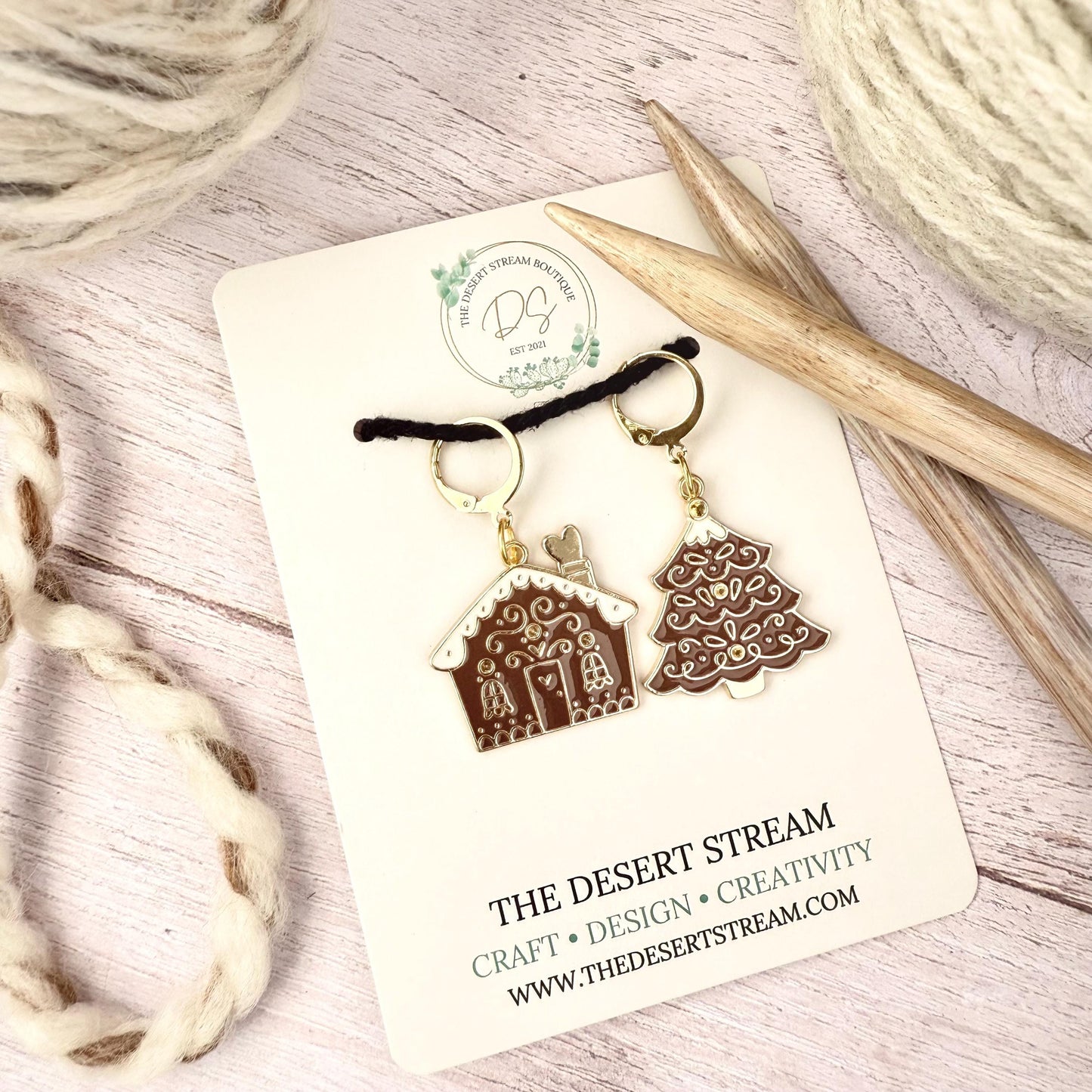 Cozy Cottage Stitch Marker Set – Snag Free Locking progress keepers