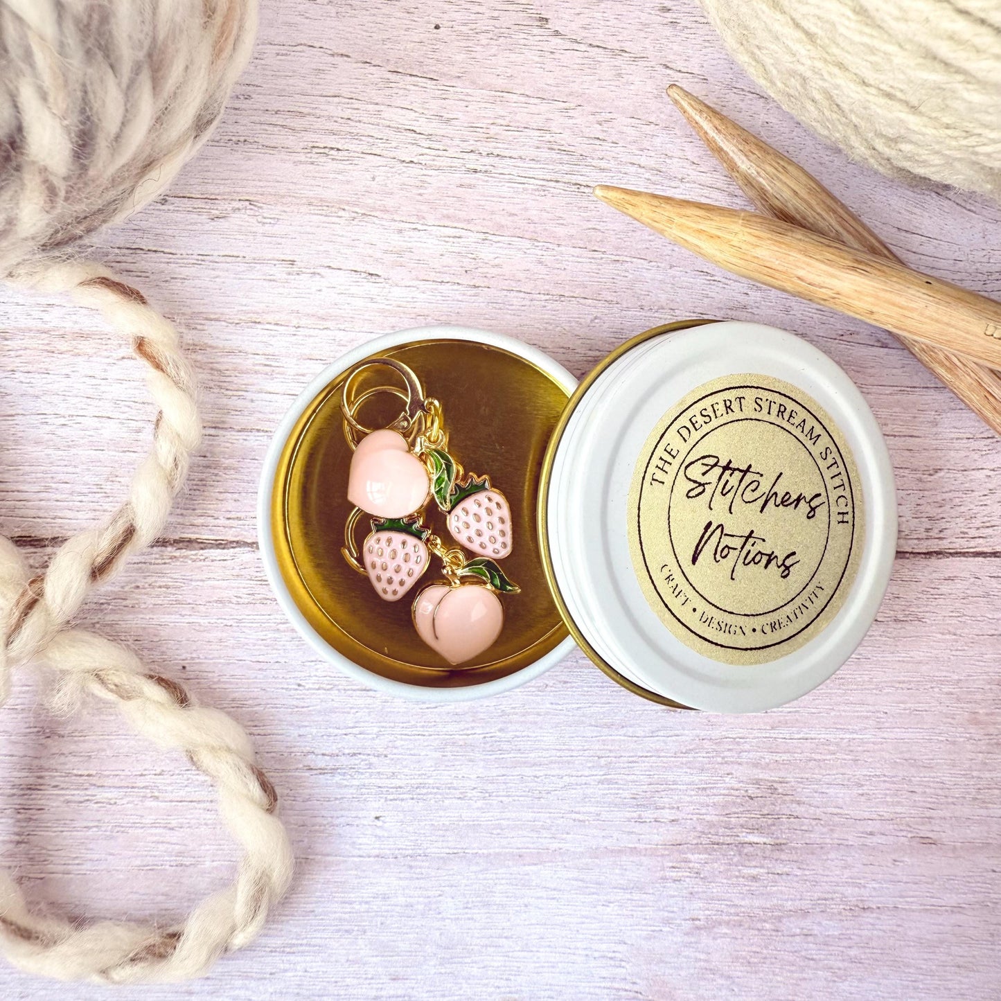 Blush Harvest Stitch Marker Set – Snag Free Locking progress keepers