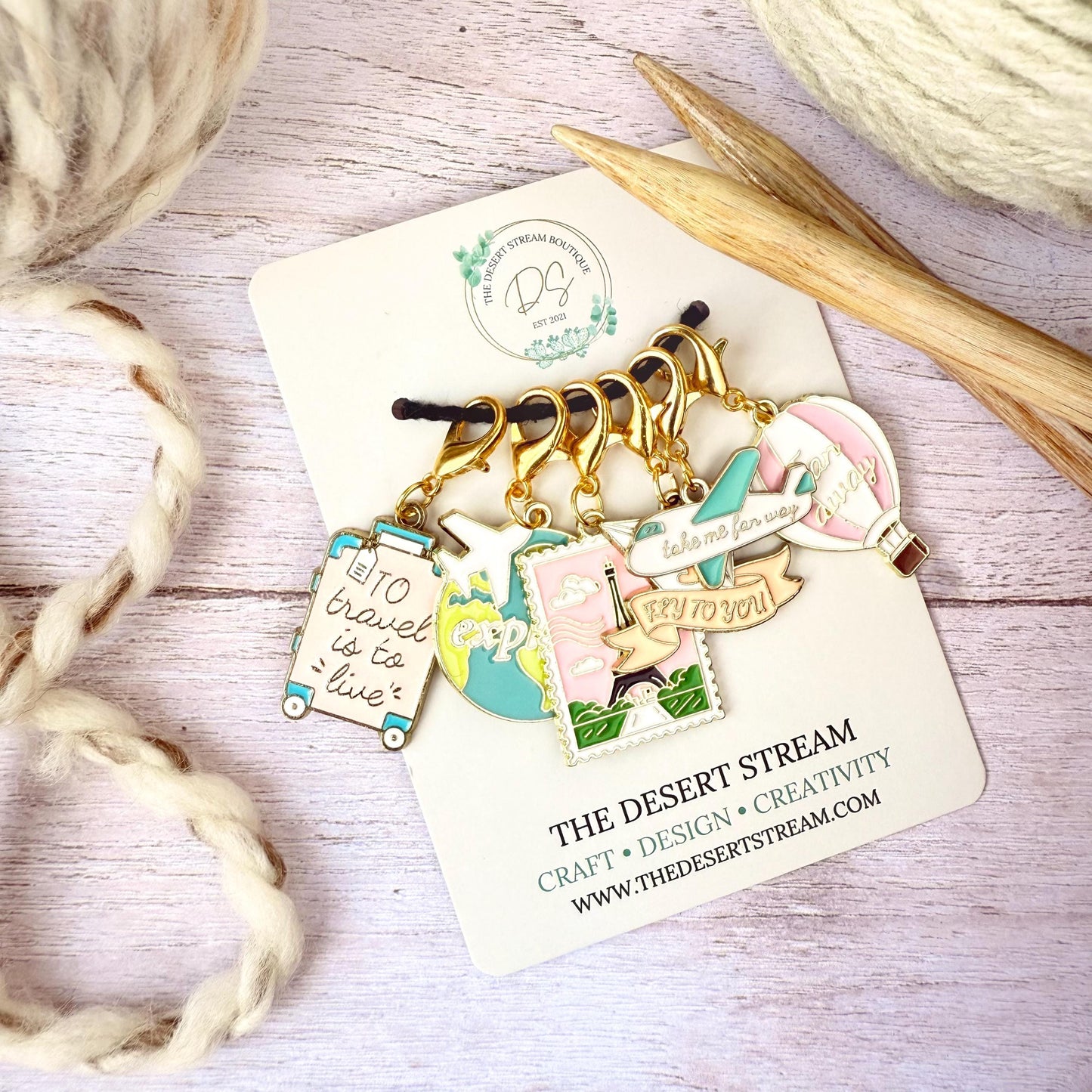Traveler Stitch Marker Set – Snag Free Locking progress keepers