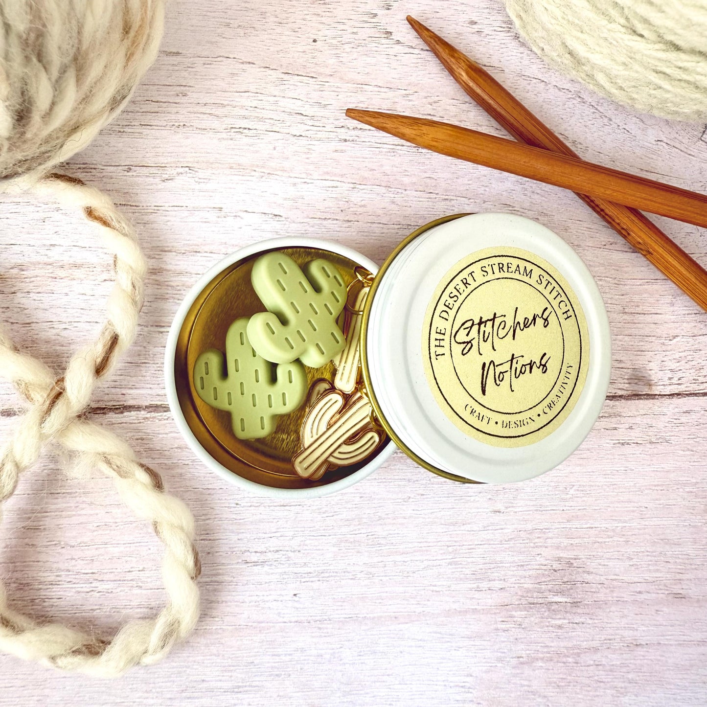 Cactus Knitting Notions Set – Stitch Markers & Stoppers | Progress Keepers Kit