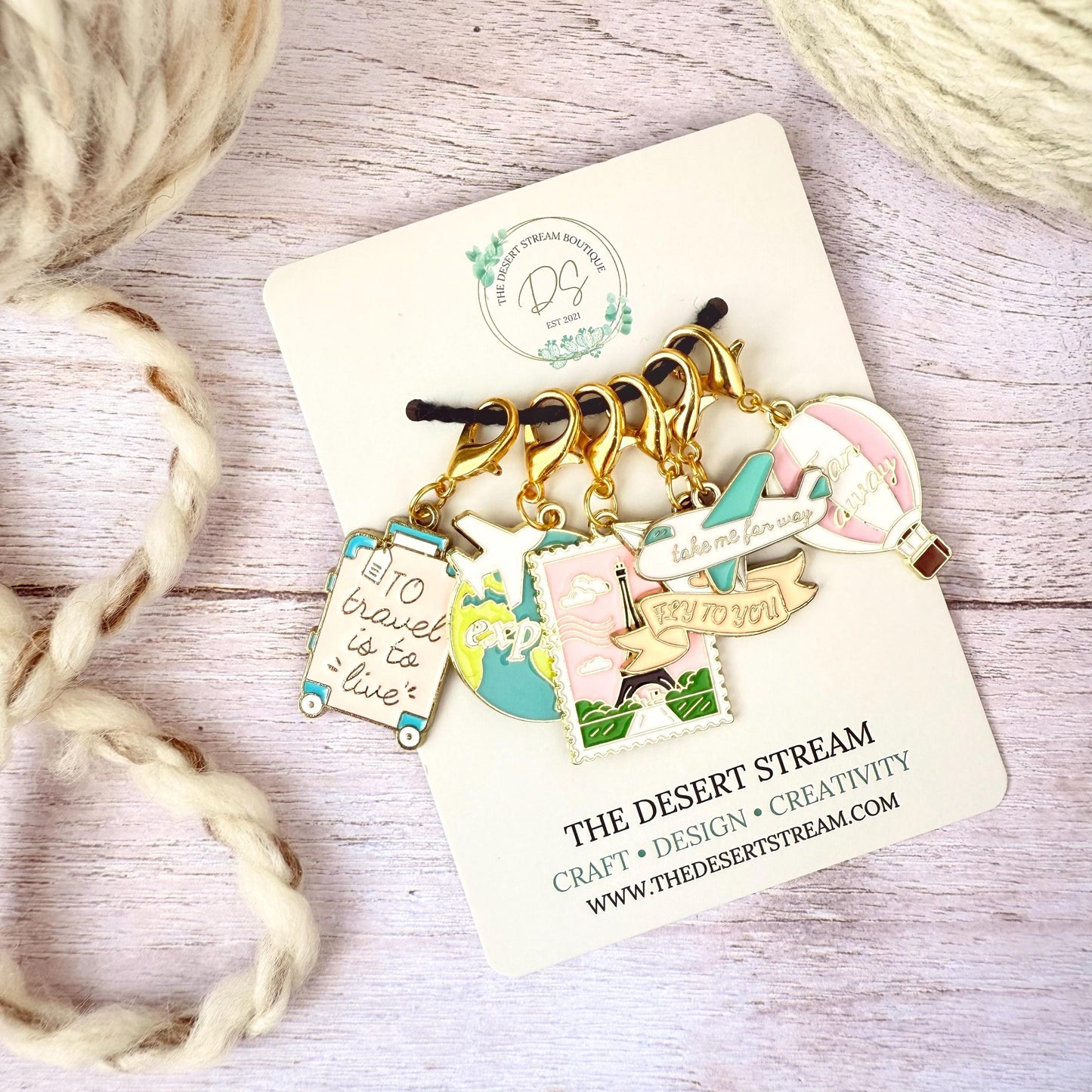 Traveler Stitch Marker Set – Snag Free Locking progress keepers