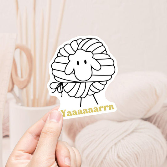 Vinyl Sticker - Yarn Sheep Decal 3 Inch Water Resistant Craft Cart Laptop