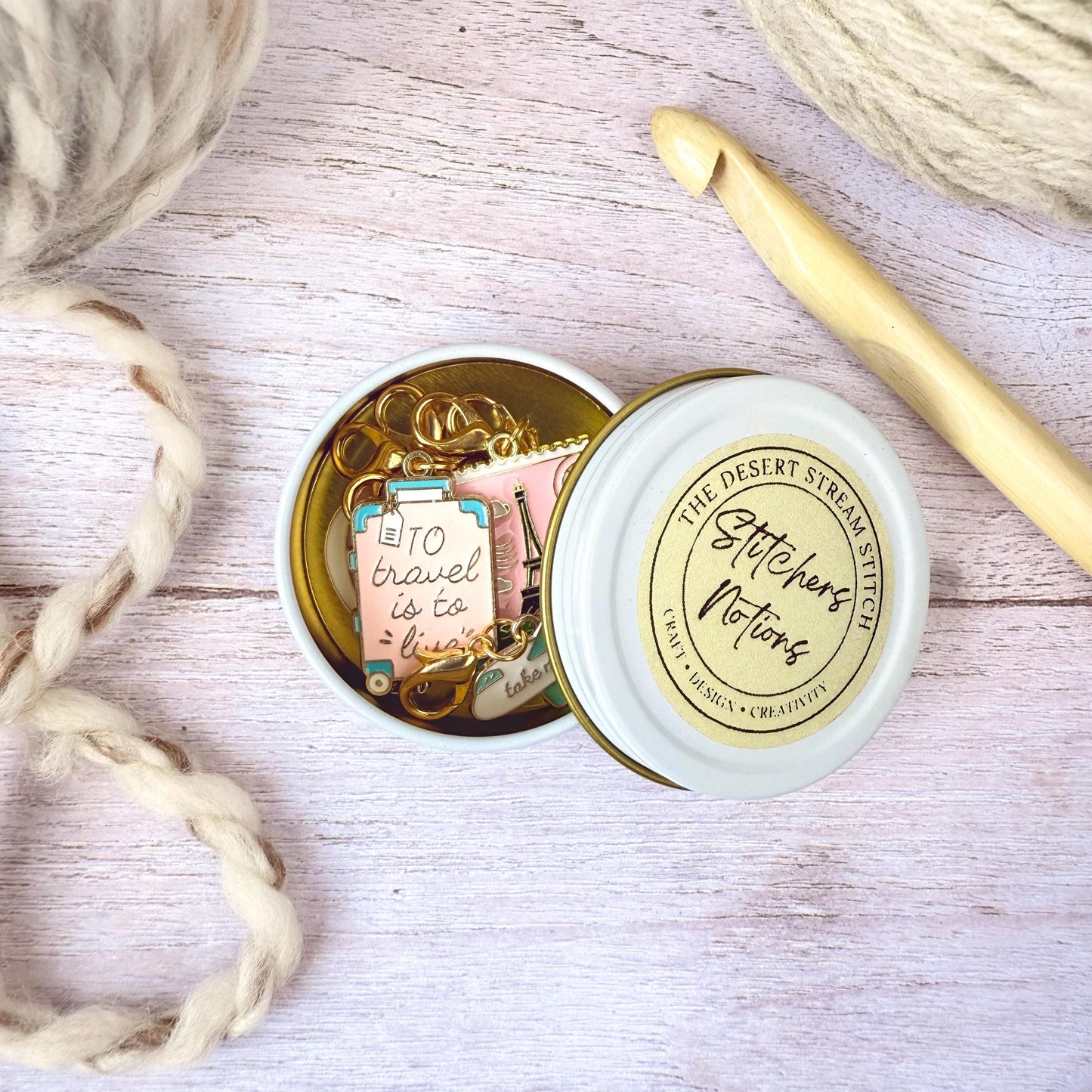 Traveler Stitch Marker Set – Snag Free Locking progress keepers