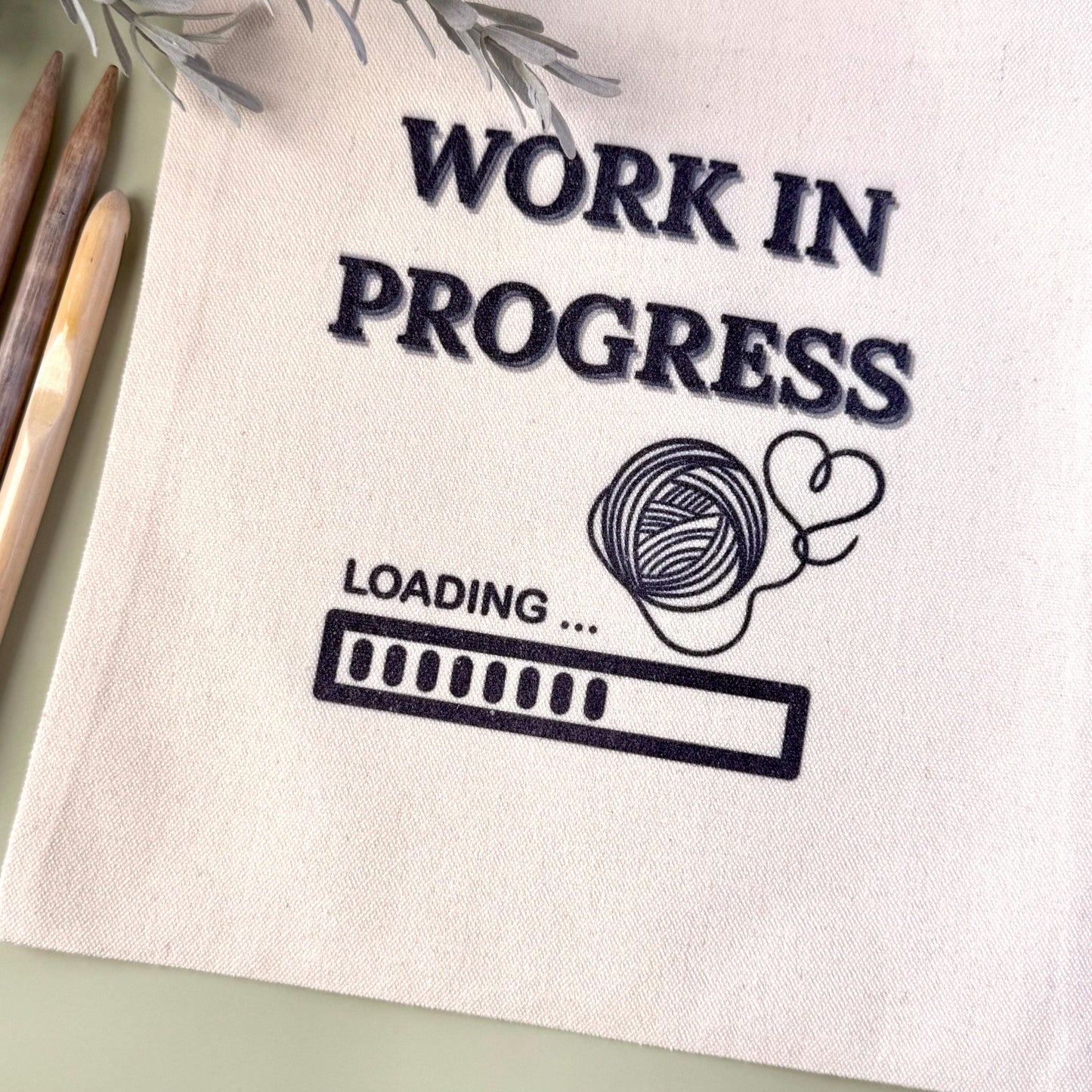 Project Bag: Work In Progress Yarn Storage Tote for Knitting and Crochet (Canvas Drawstring)