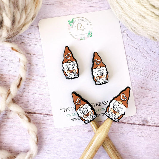 Coffee Gnome Knitting Stitch Stoppers – Silicone Needle Point Protectors