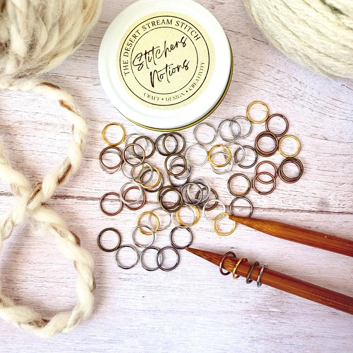 Knitting Stitch Markers - Snag Free Closed Ring Markers | Mixed Metal Set of 60