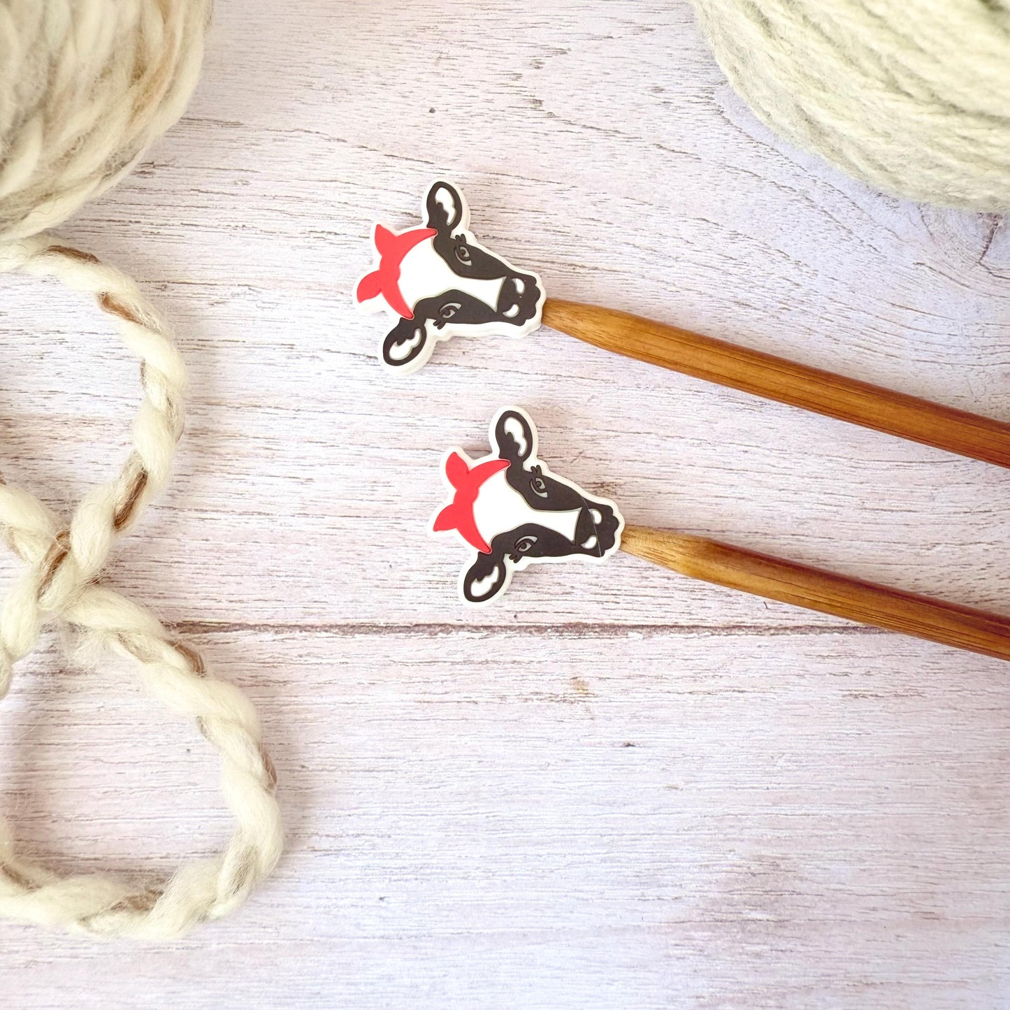 Cow Knitting Notions Set – Stitch Markers & Stoppers | Progress Keepers Kit