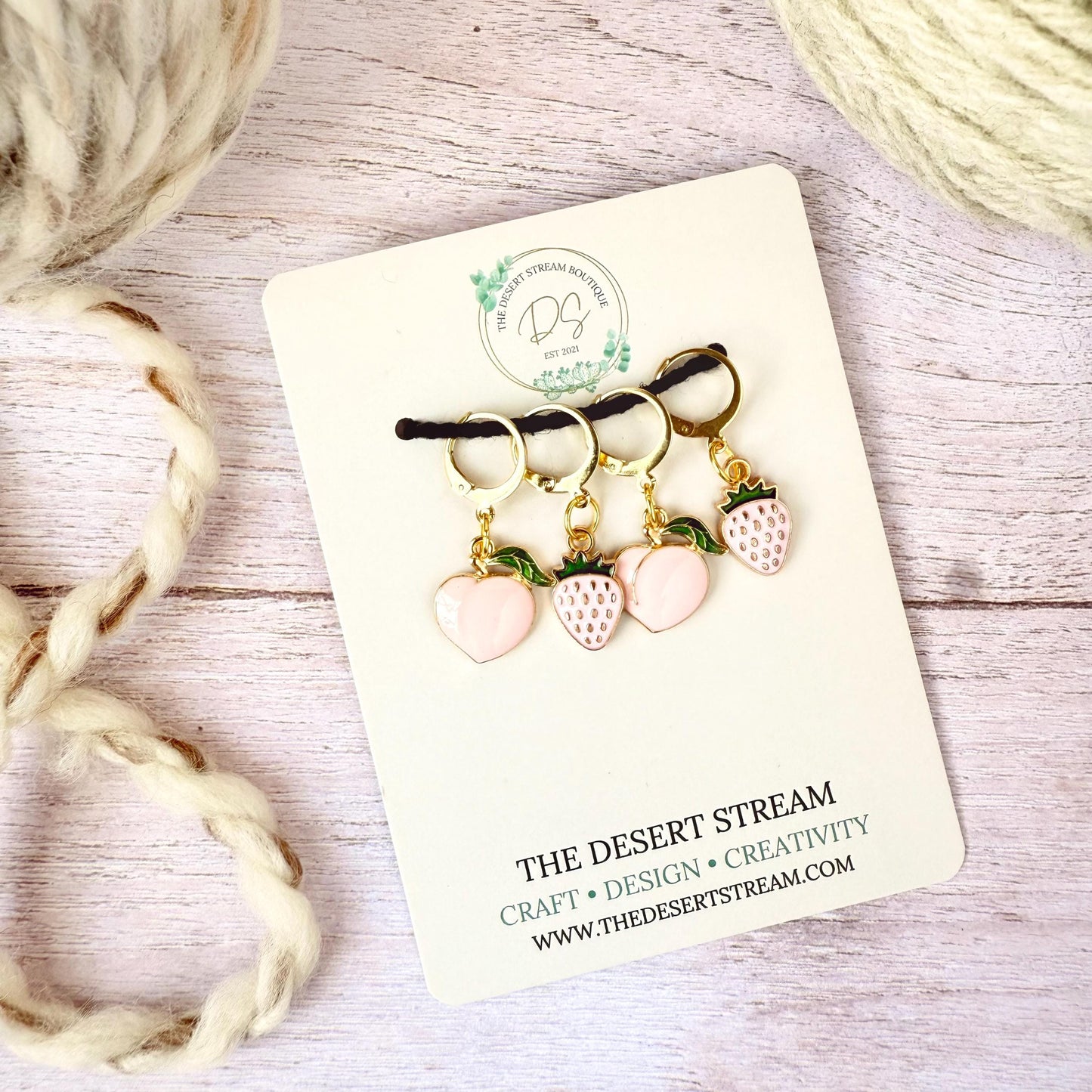 Blush Harvest Stitch Marker Set – Snag Free Locking progress keepers