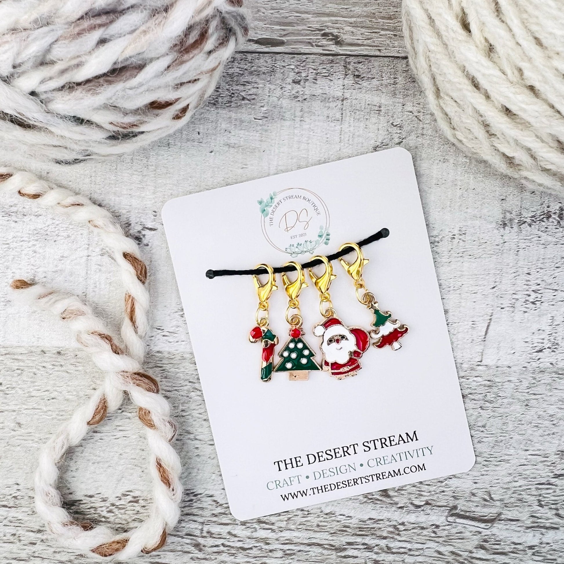 Christmas Stitch Markers Set - The Desert Stream Stitch