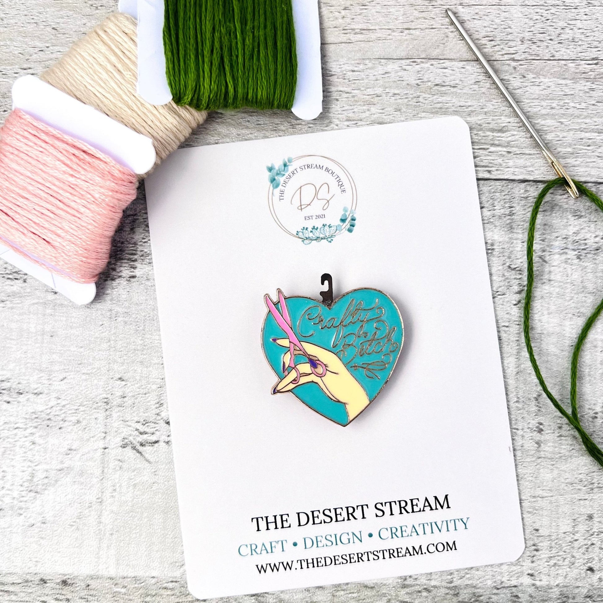 Crafty Bitch Needle Minder Needle Threader Magnetic - The Desert Stream Stitch