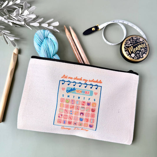 Crochet Schedule Notions Project Zip Bag - The Desert Stream Stitch