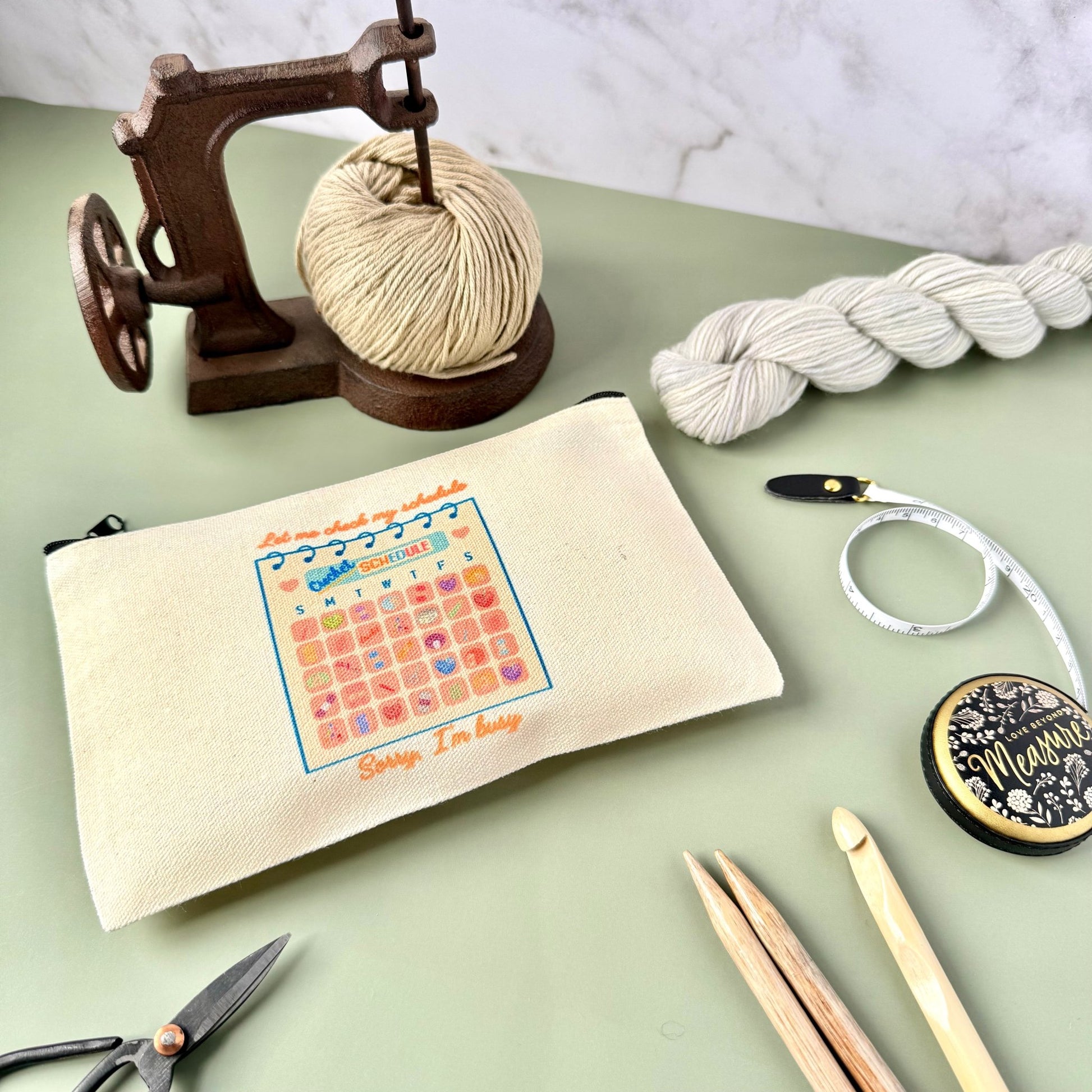 Crochet Schedule Notions Project Zip Bag - The Desert Stream Stitch