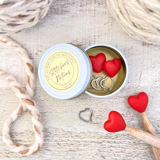 Red Heart Knitting Notions Set – Stitch Markers & Stoppers | Progress Keepers Kit
