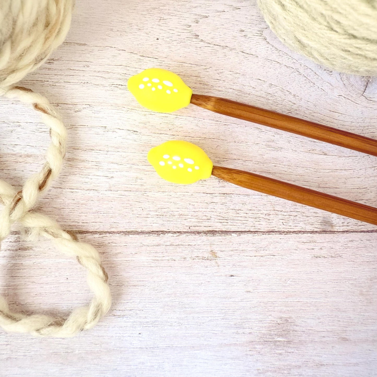 Lemon Knitting Notions Set – Stitch Markers & Stoppers | Progress Keepers Kit