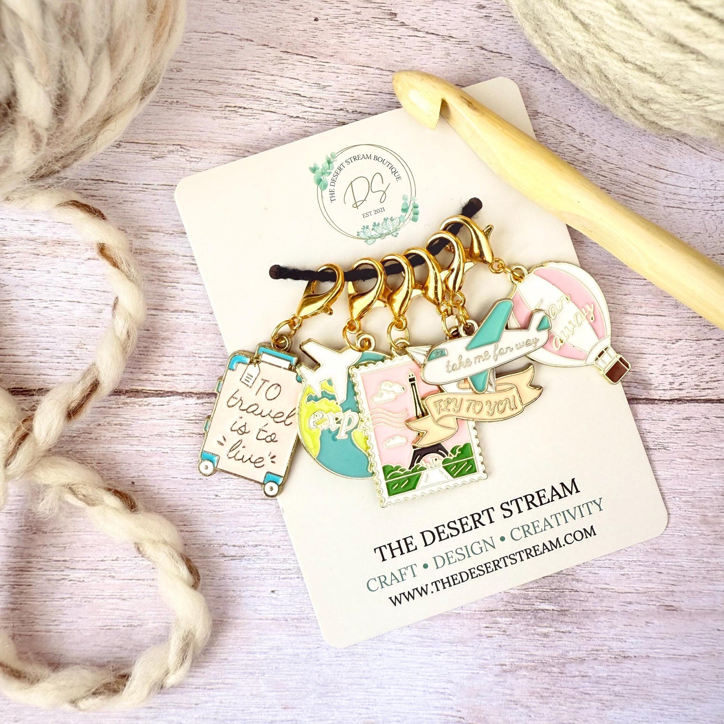 Traveler Stitch Marker Set – Snag Free Locking progress keepers