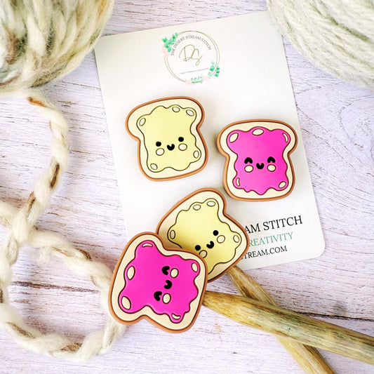 PB&J Knitting Stitch Stoppers – Silicone Needle Point Protectors