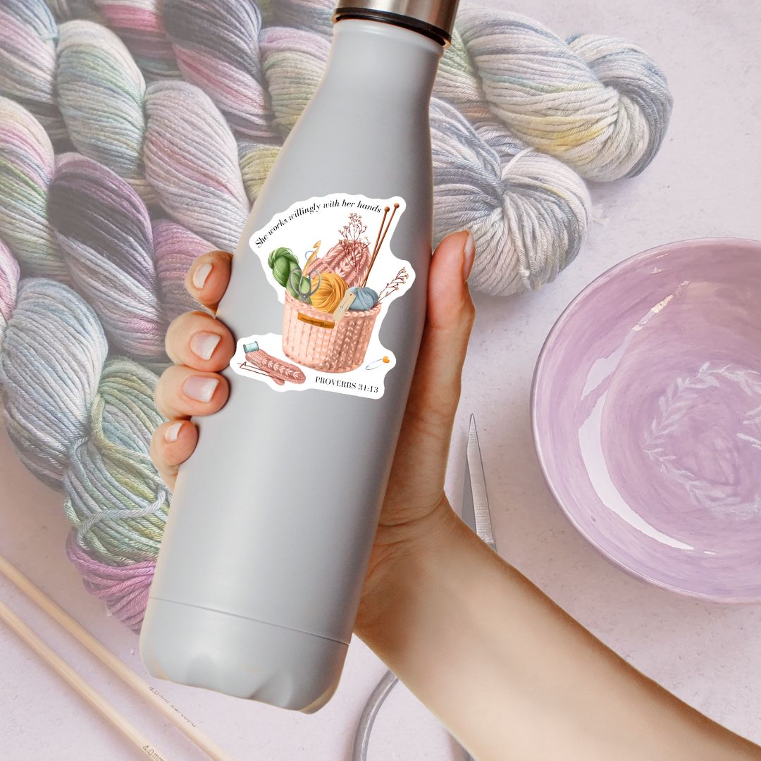 She Works Well With Her Hands Vinyl Sticker - The Desert Stream Stitch