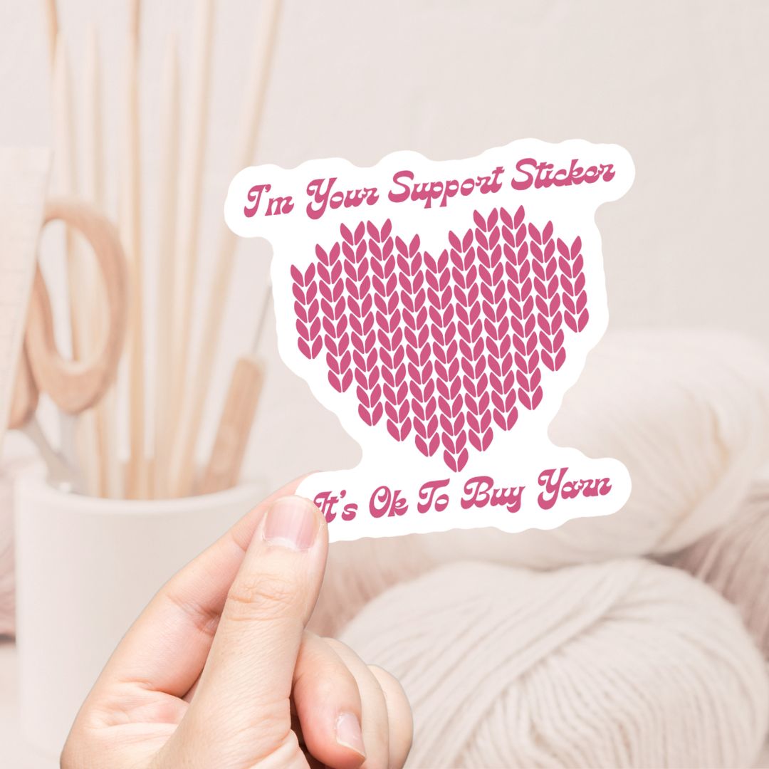 Support Sticker Buy Yarn Vinyl Sticker - The Desert Stream Stitch