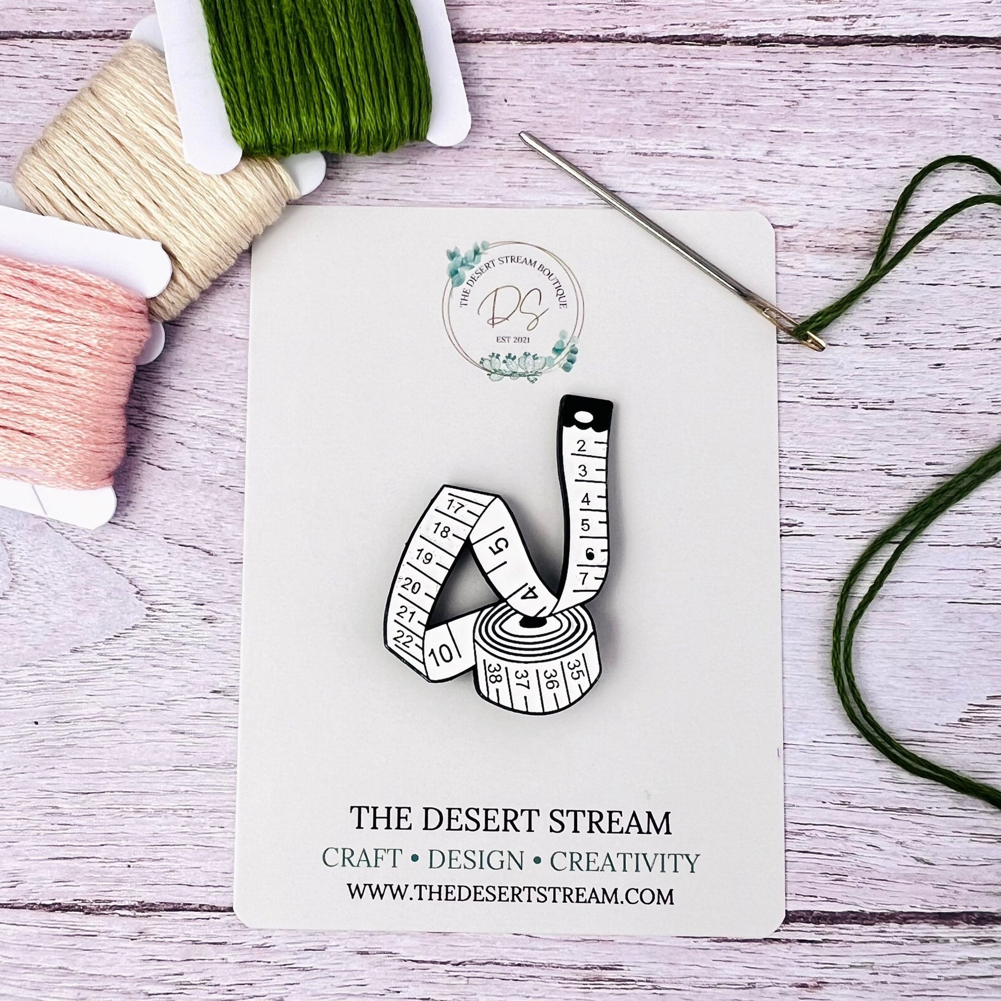 Tape Measure Needle Minder Magnetic - The Desert Stream Stitch