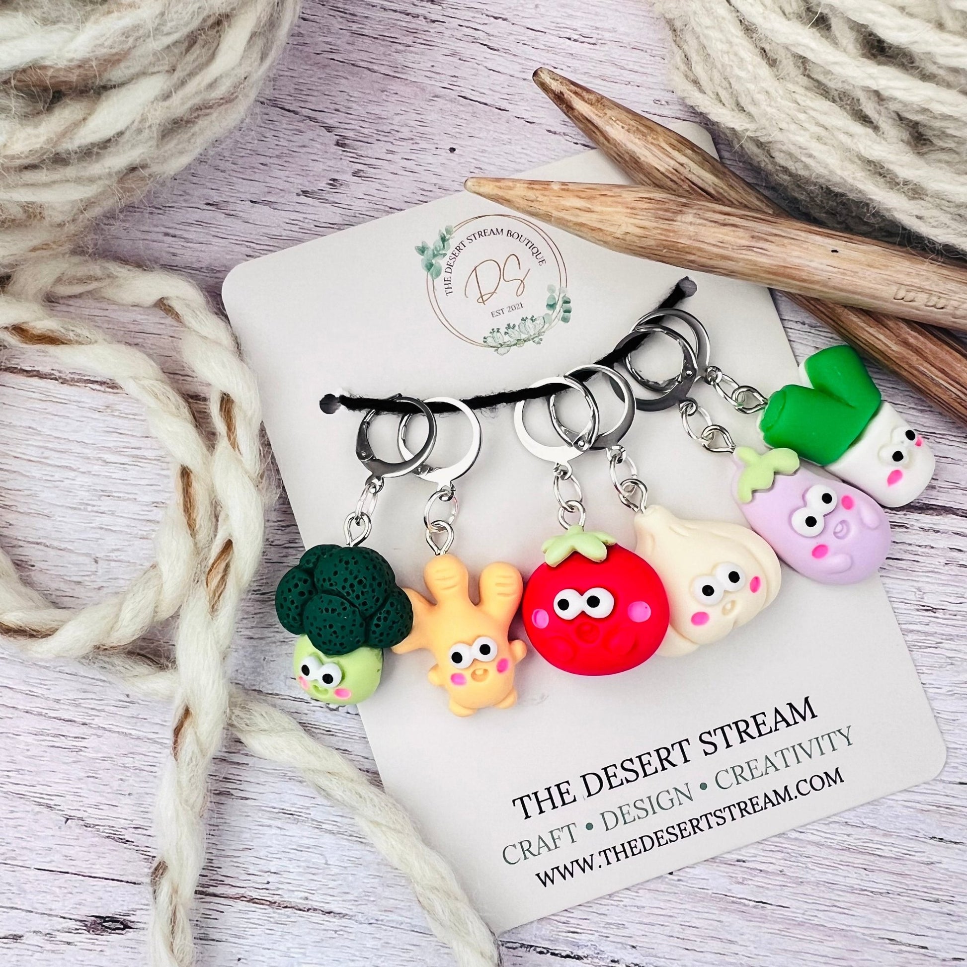 Veggies Stitch Markers - The Desert Stream Stitch