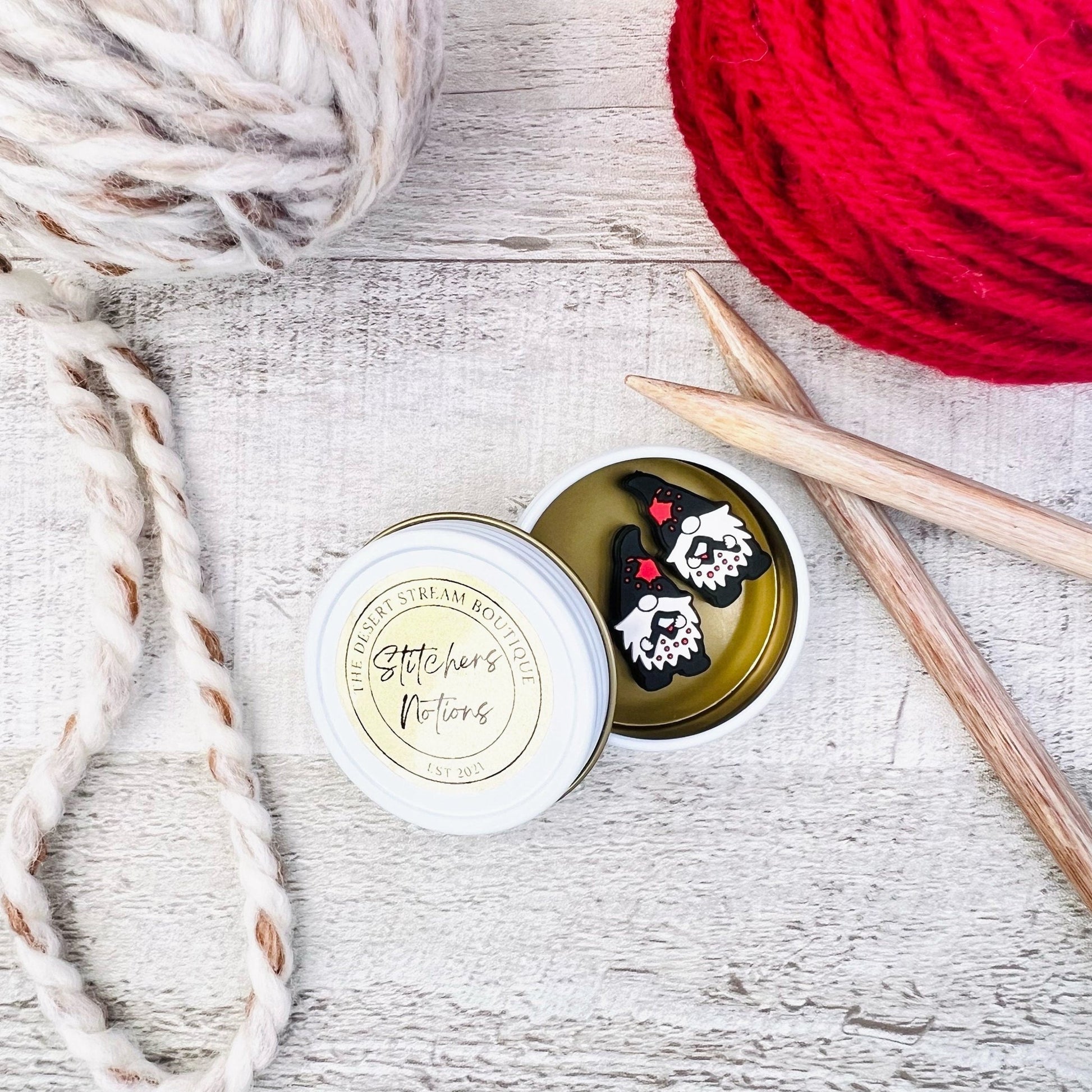 Axe Gnome Stitch Stoppers Knitting Needle Point Protectors - The Desert Stream Stitch