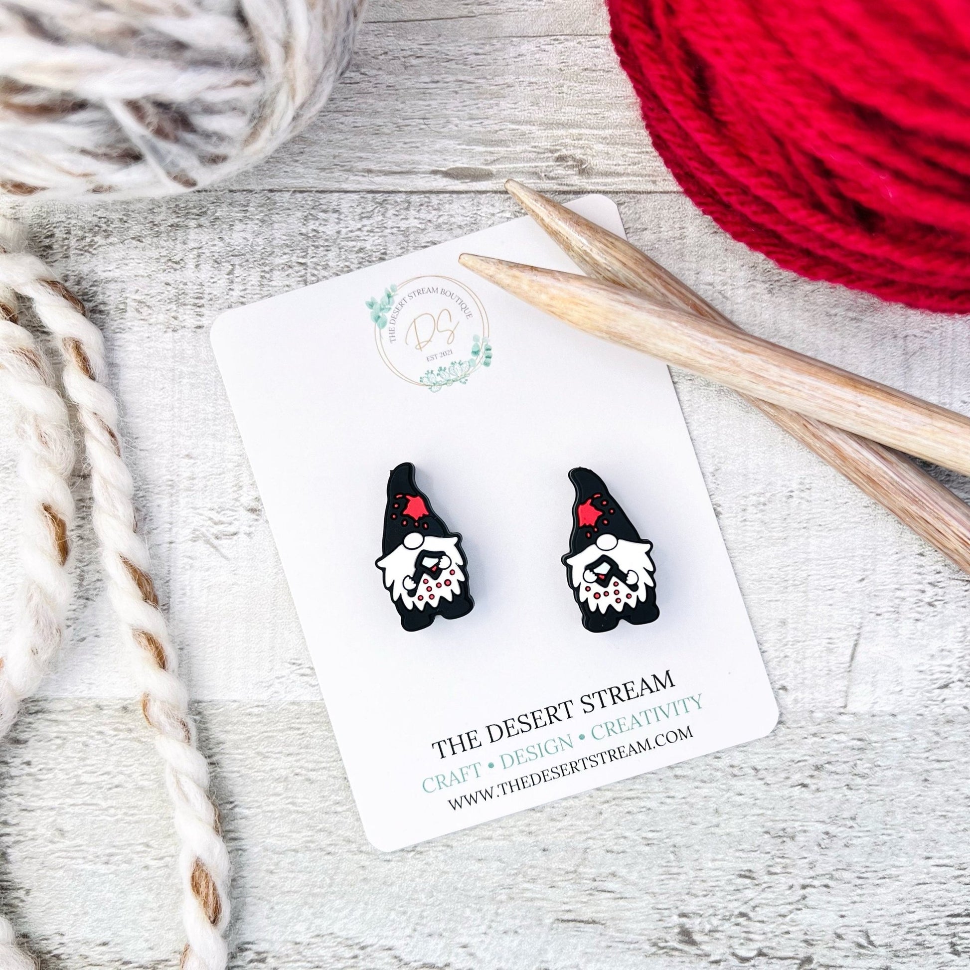 Axe Gnome Stitch Stoppers Knitting Needle Point Protectors - The Desert Stream Stitch