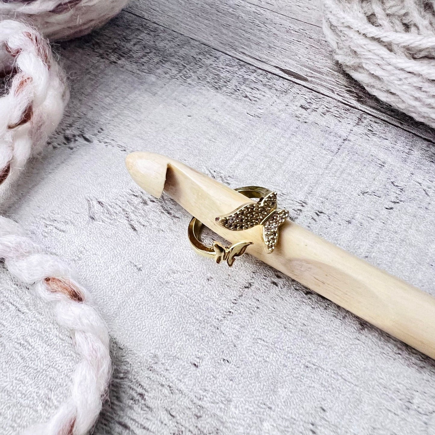 Butterfly Adjustable Tension Ring Cubic Zirconia - The Desert Stream Stitch