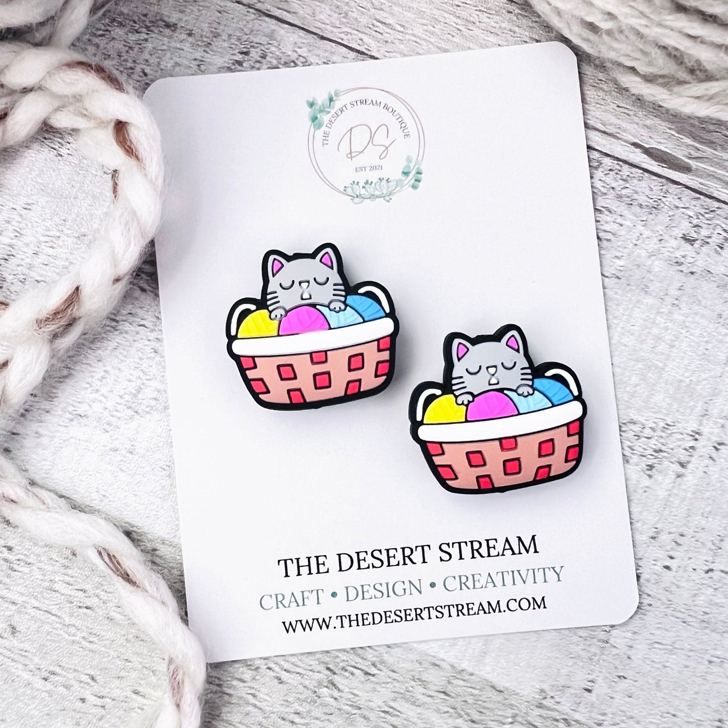 Cat Basket Stitch Stoppers - The Desert Stream Stitch