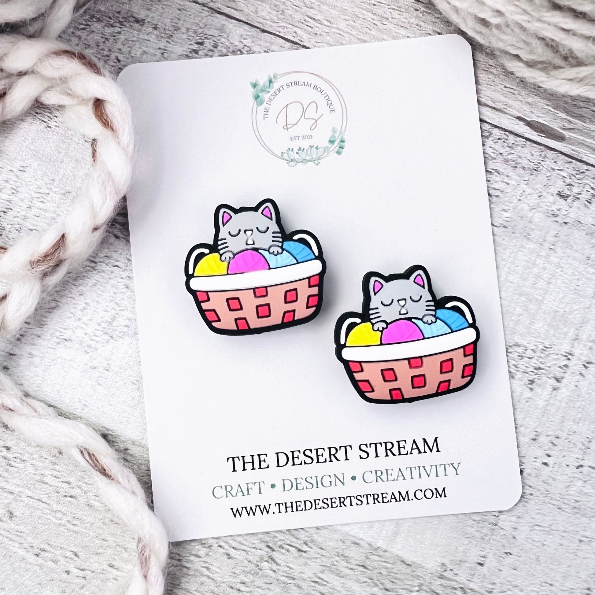 Cat Basket Stitch Stoppers - The Desert Stream Stitch