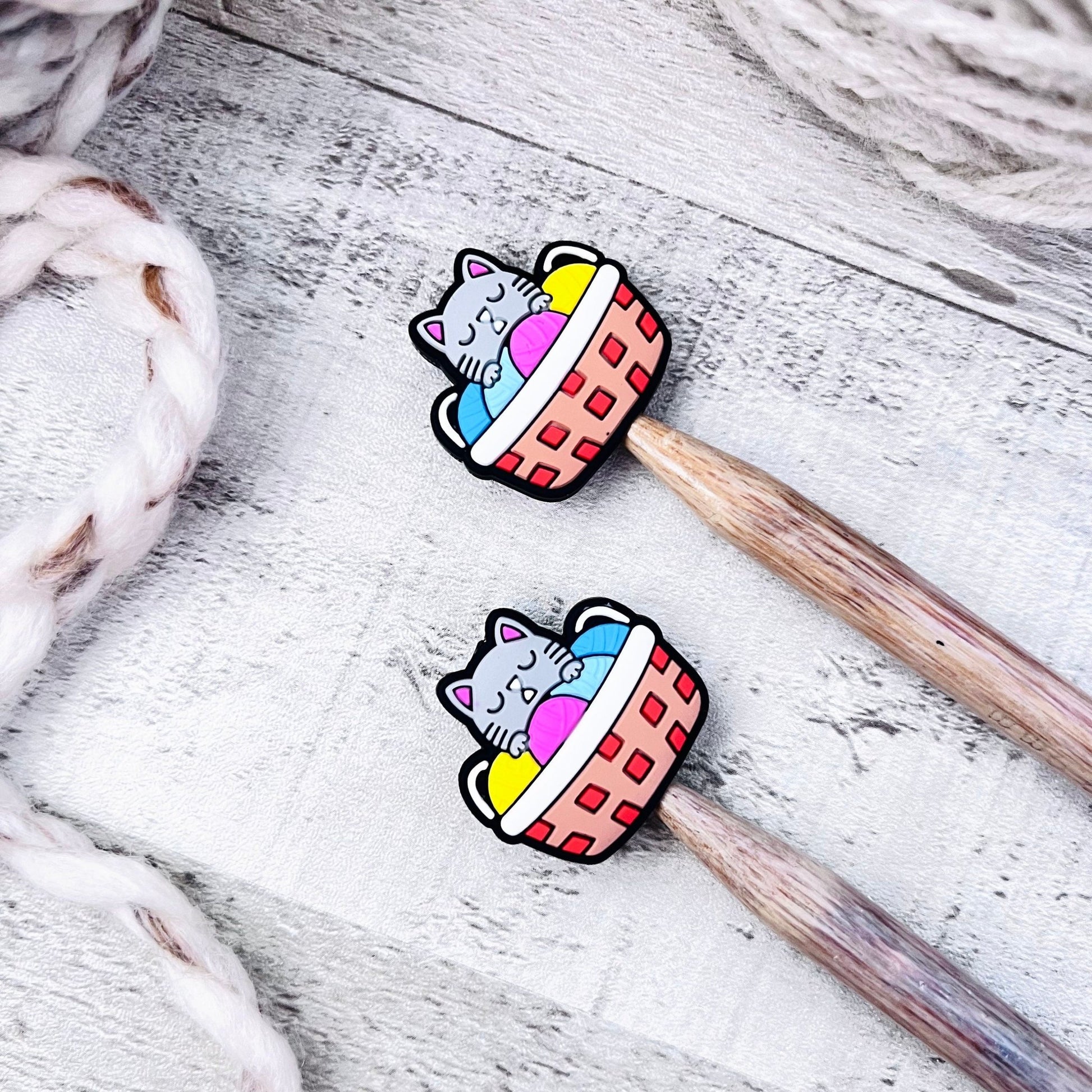Cat Basket Stitch Stoppers - The Desert Stream Stitch