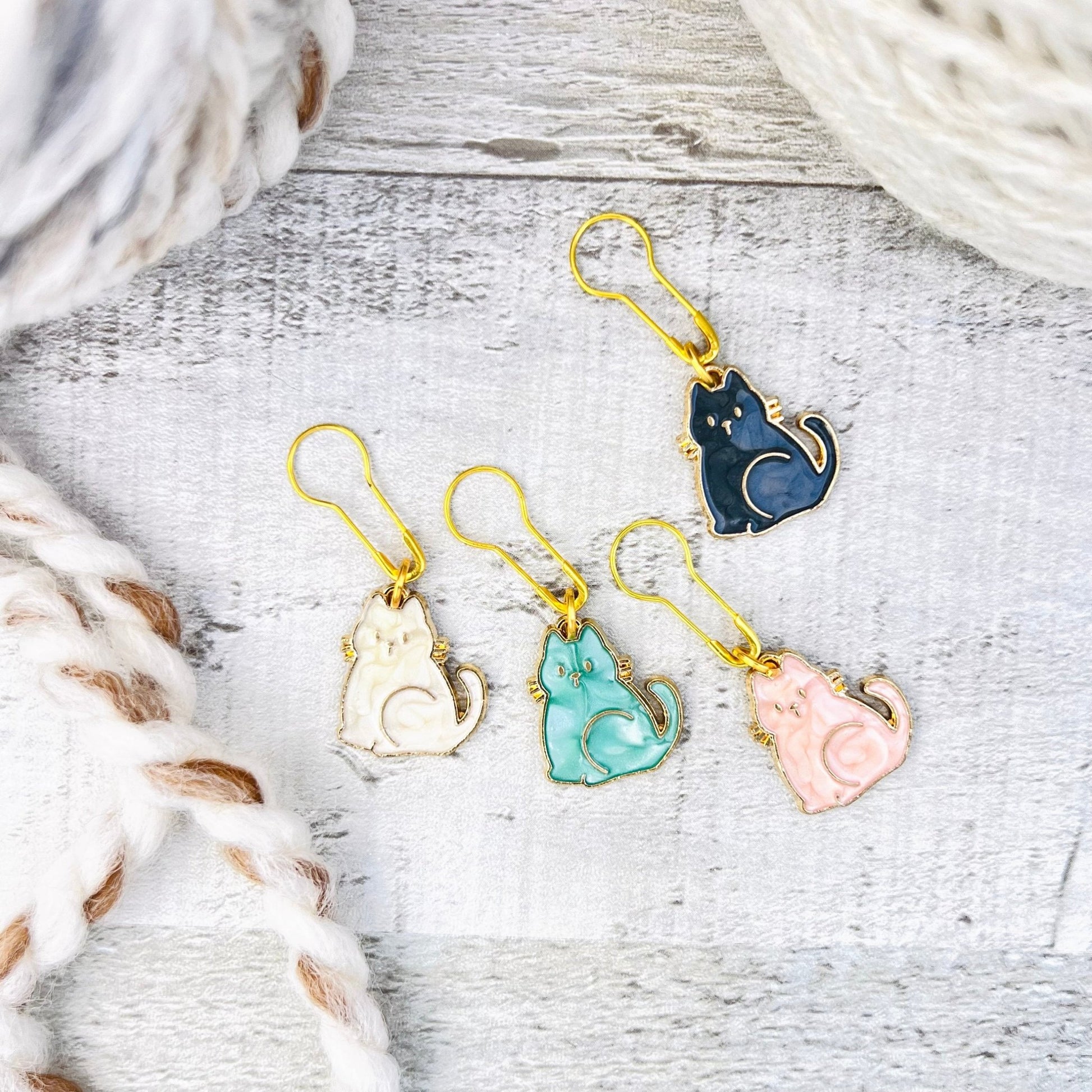 Cat Stitch Markers Set - Knitting and Crochet - The Desert Stream Stitch