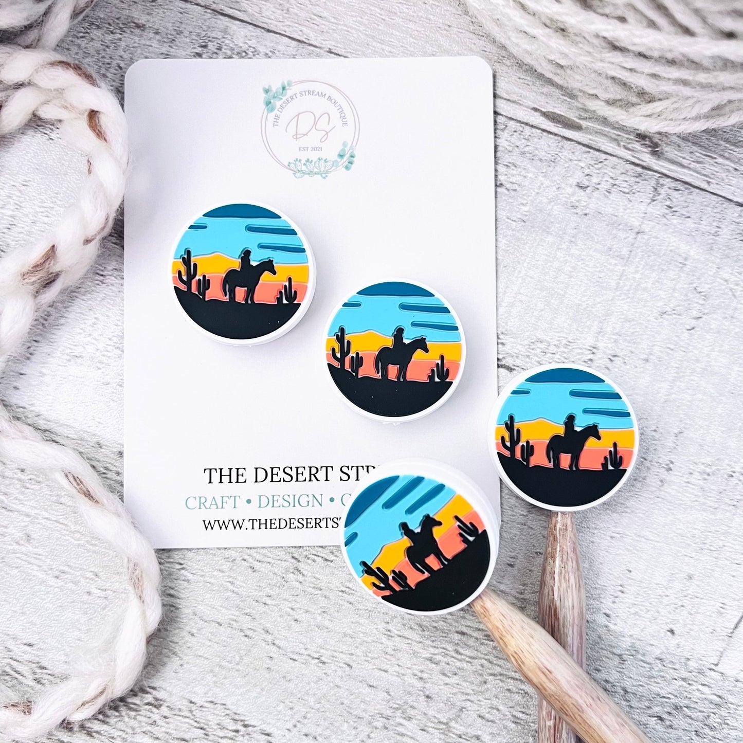 Cowboy Sunset Stitch Stoppers - The Desert Stream Stitch