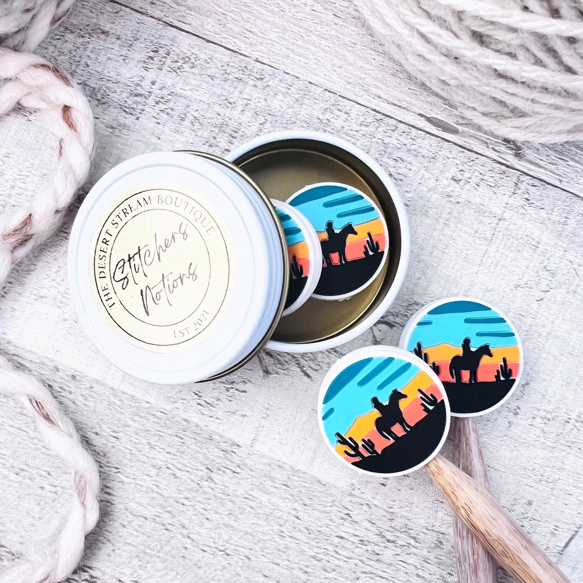 Cowboy Sunset Stitch Stoppers - The Desert Stream Stitch