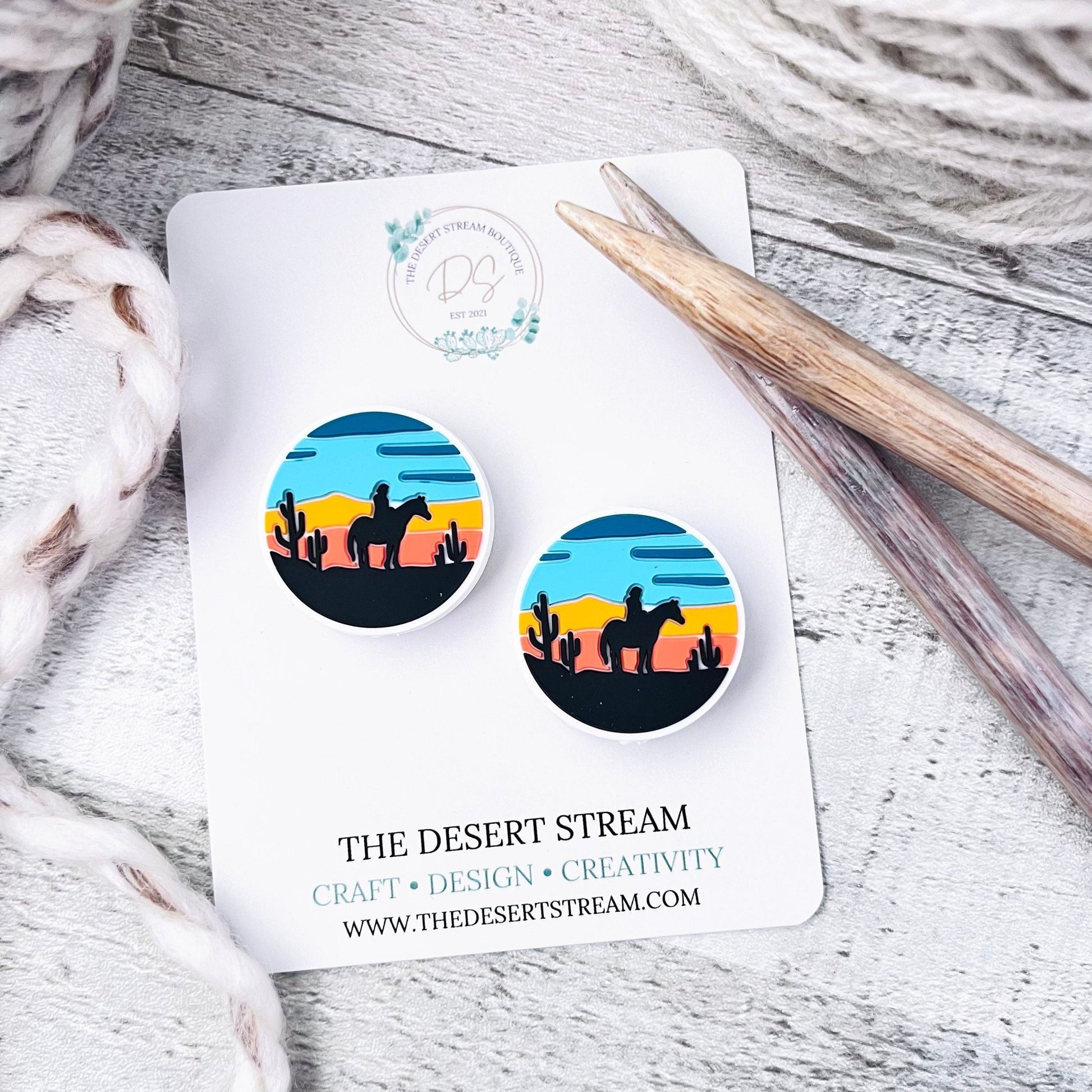 Cowboy Sunset Stitch Stoppers - The Desert Stream Stitch