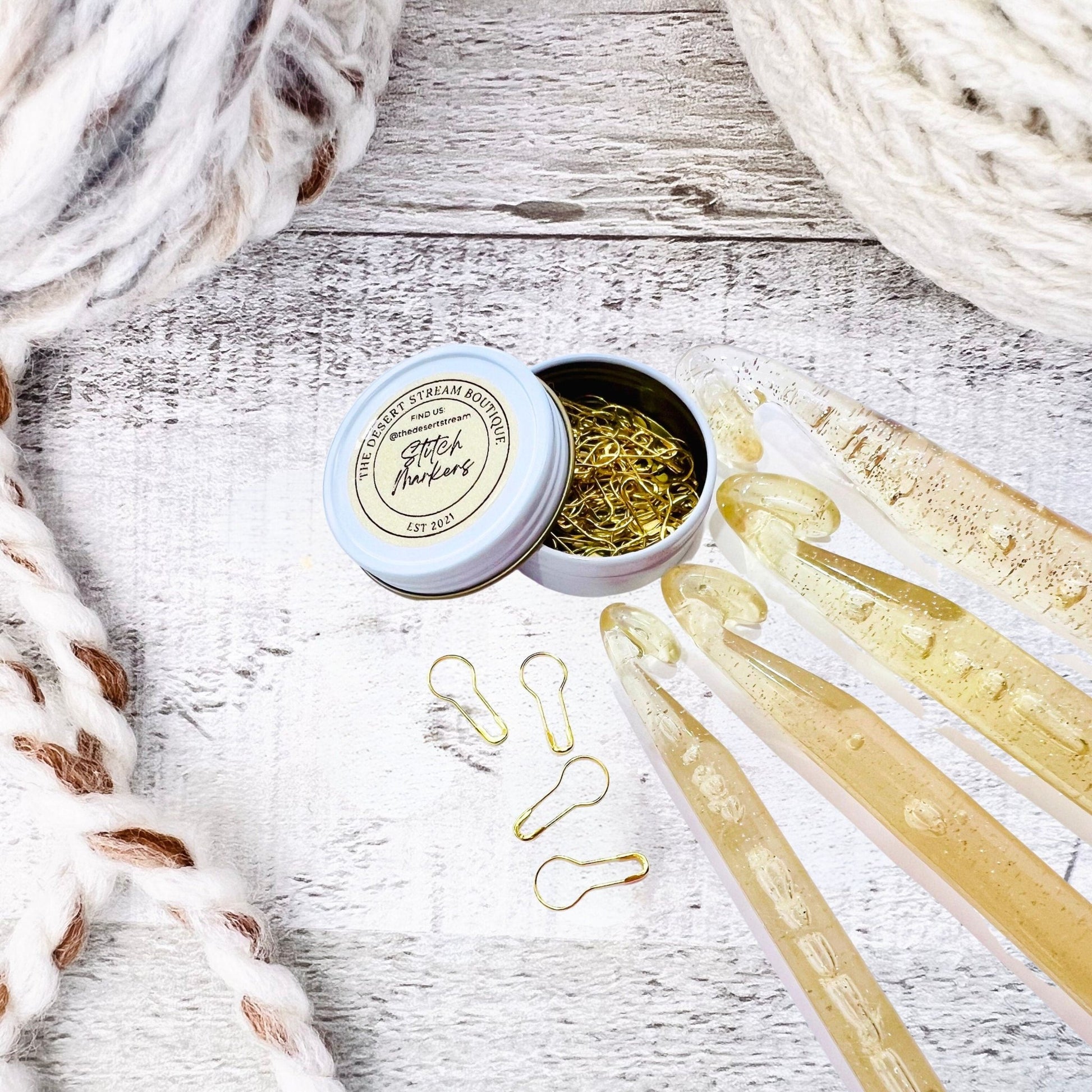 Crochet Stitch Markers & Hook Set - The Desert Stream Stitch