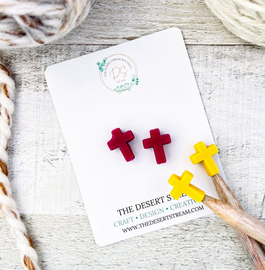 Cross Stitch Stoppers Knitting Needle Point Protectors - The Desert Stream Stitch