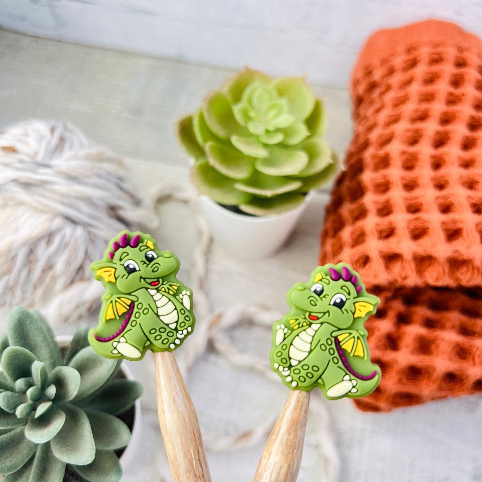 Dragon Stitch Stoppers Knitting Needle Point Protectors - The Desert Stream Stitch