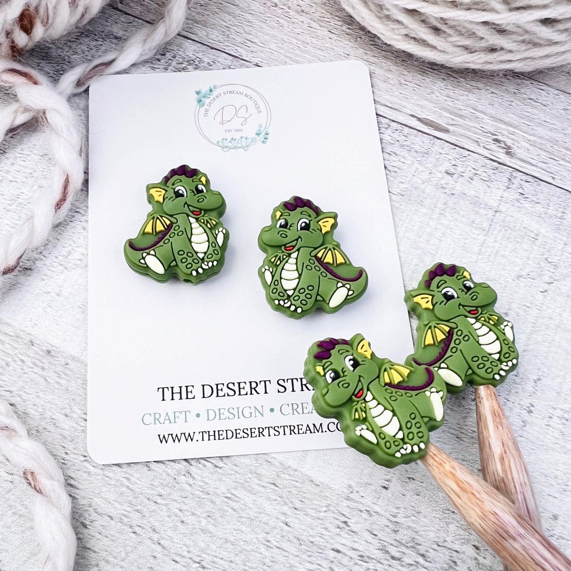 Dragon Stitch Stoppers Knitting Needle Point Protectors - The Desert Stream Stitch