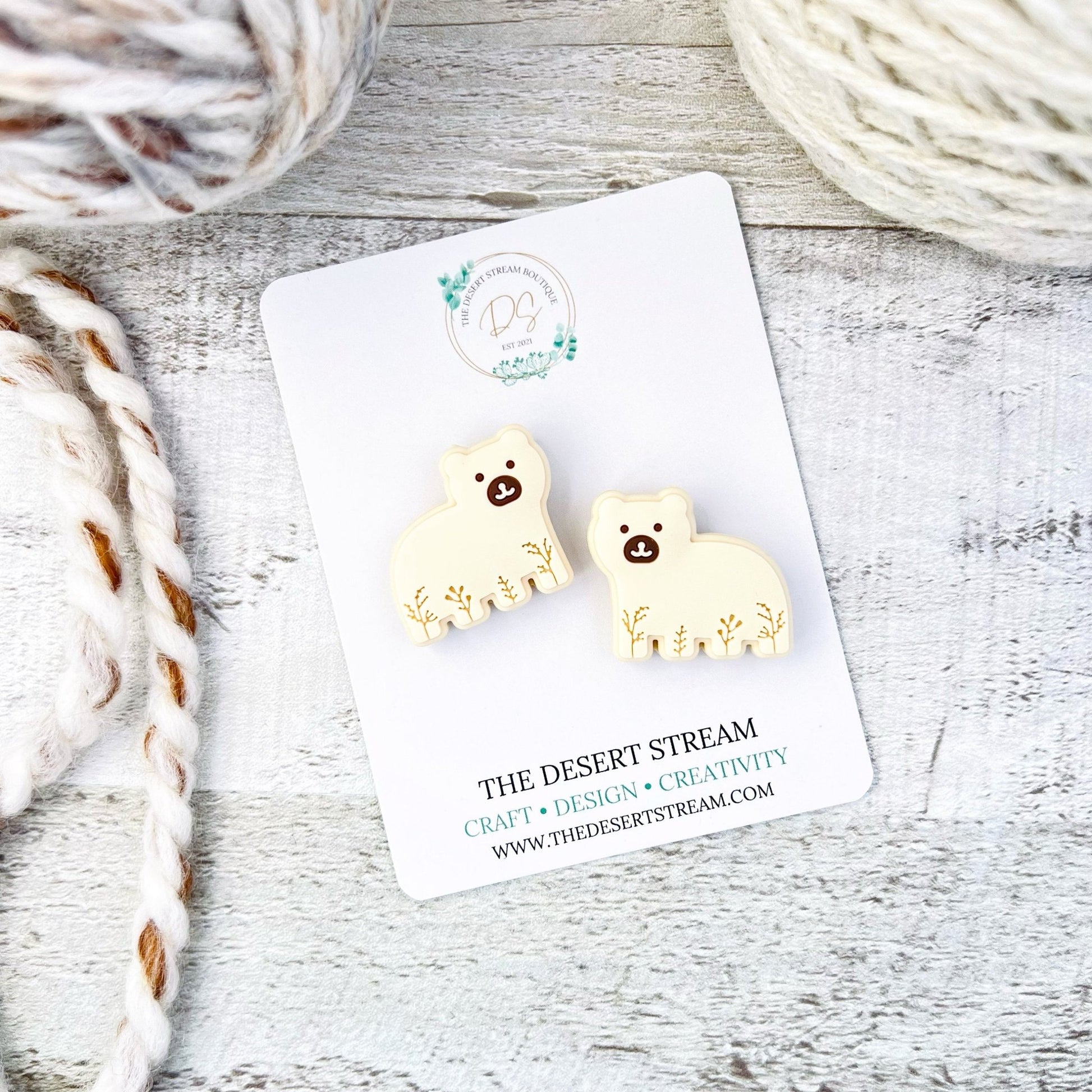 Embossed Bear Stitch Stoppers Knitting Needle Point Protectors - The Desert Stream Stitch