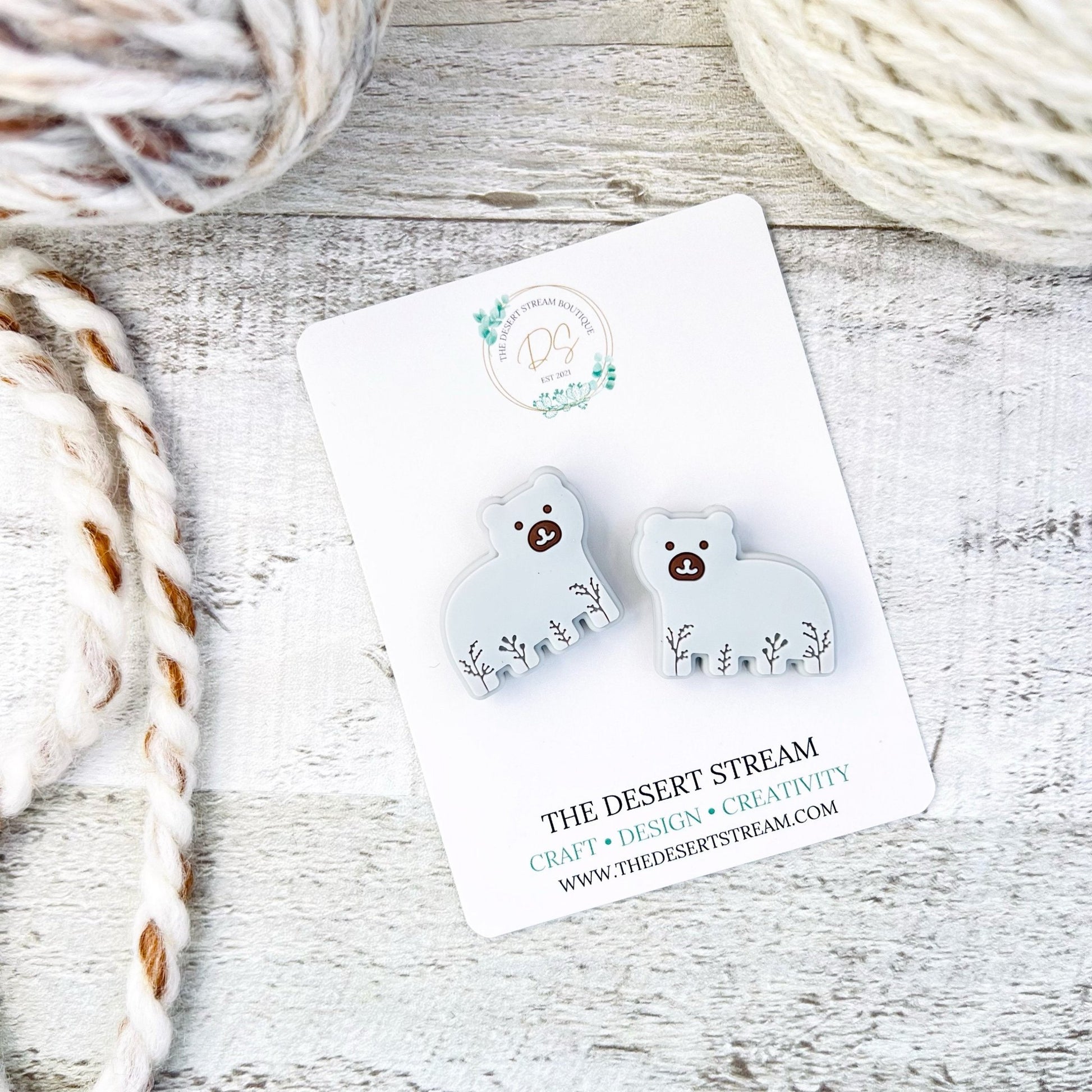 Embossed Bear Stitch Stoppers Knitting Needle Point Protectors - The Desert Stream Stitch