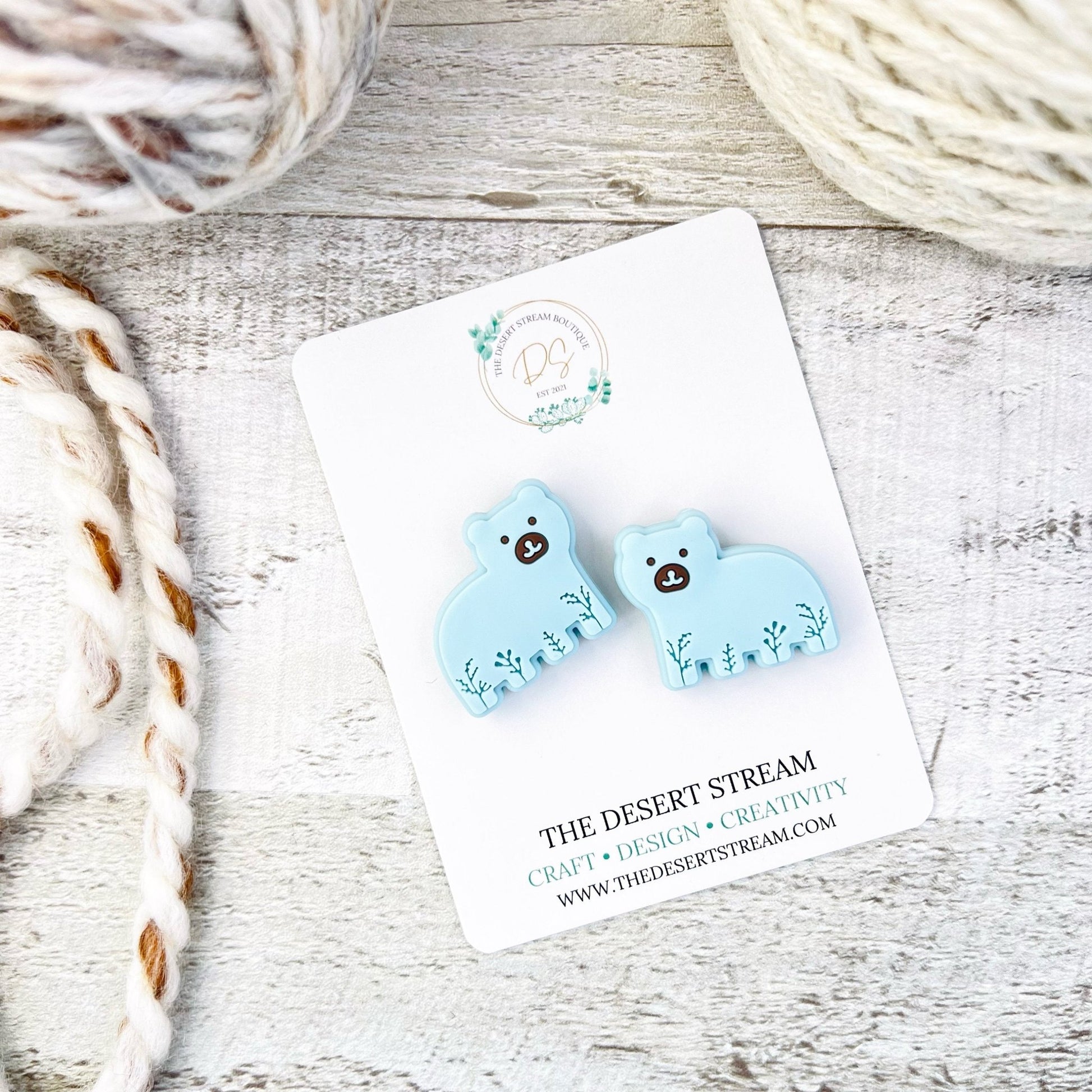 Embossed Bear Stitch Stoppers Knitting Needle Point Protectors - The Desert Stream Stitch