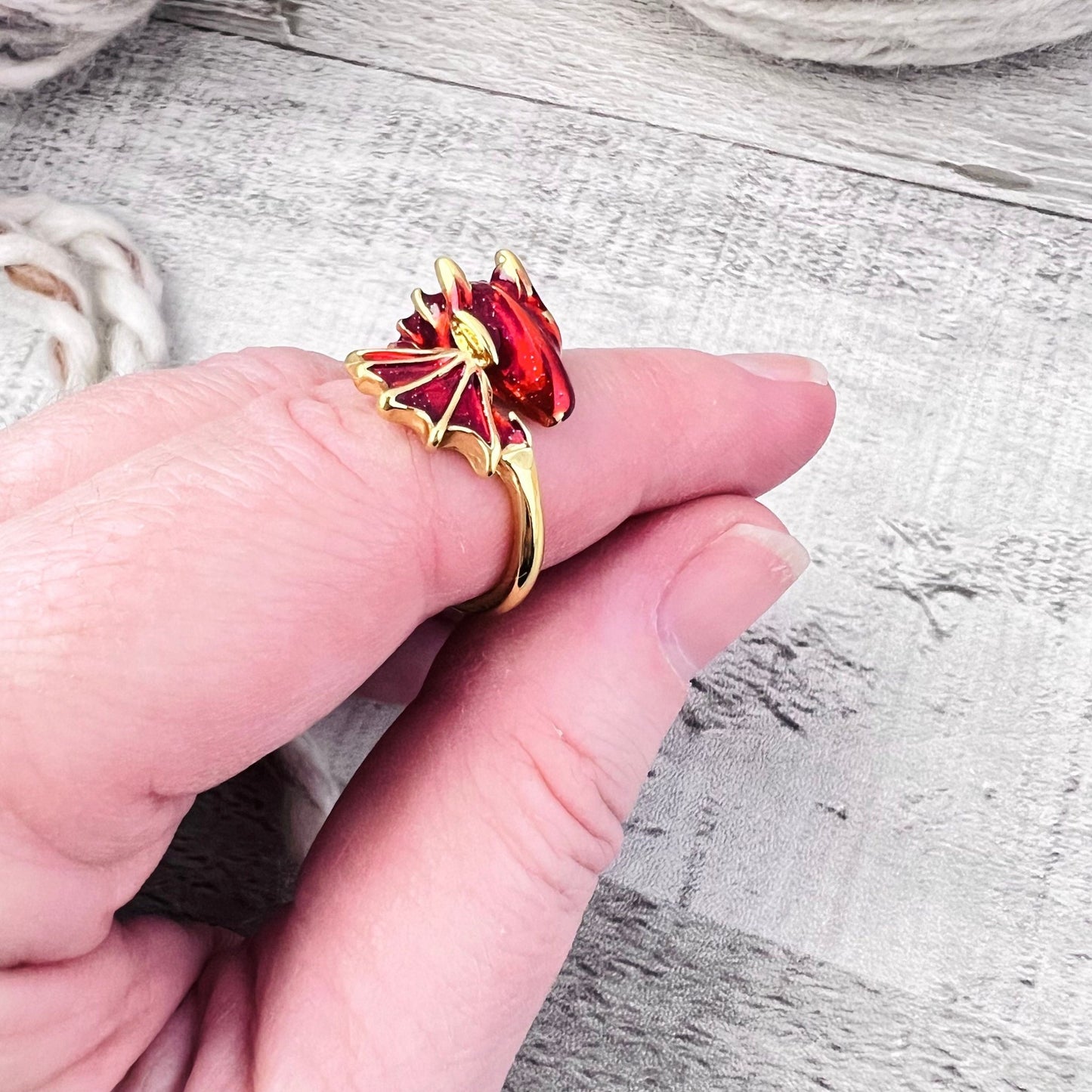 Fantasy Dragon Adjustable Tension Ring - The Desert Stream Stitch