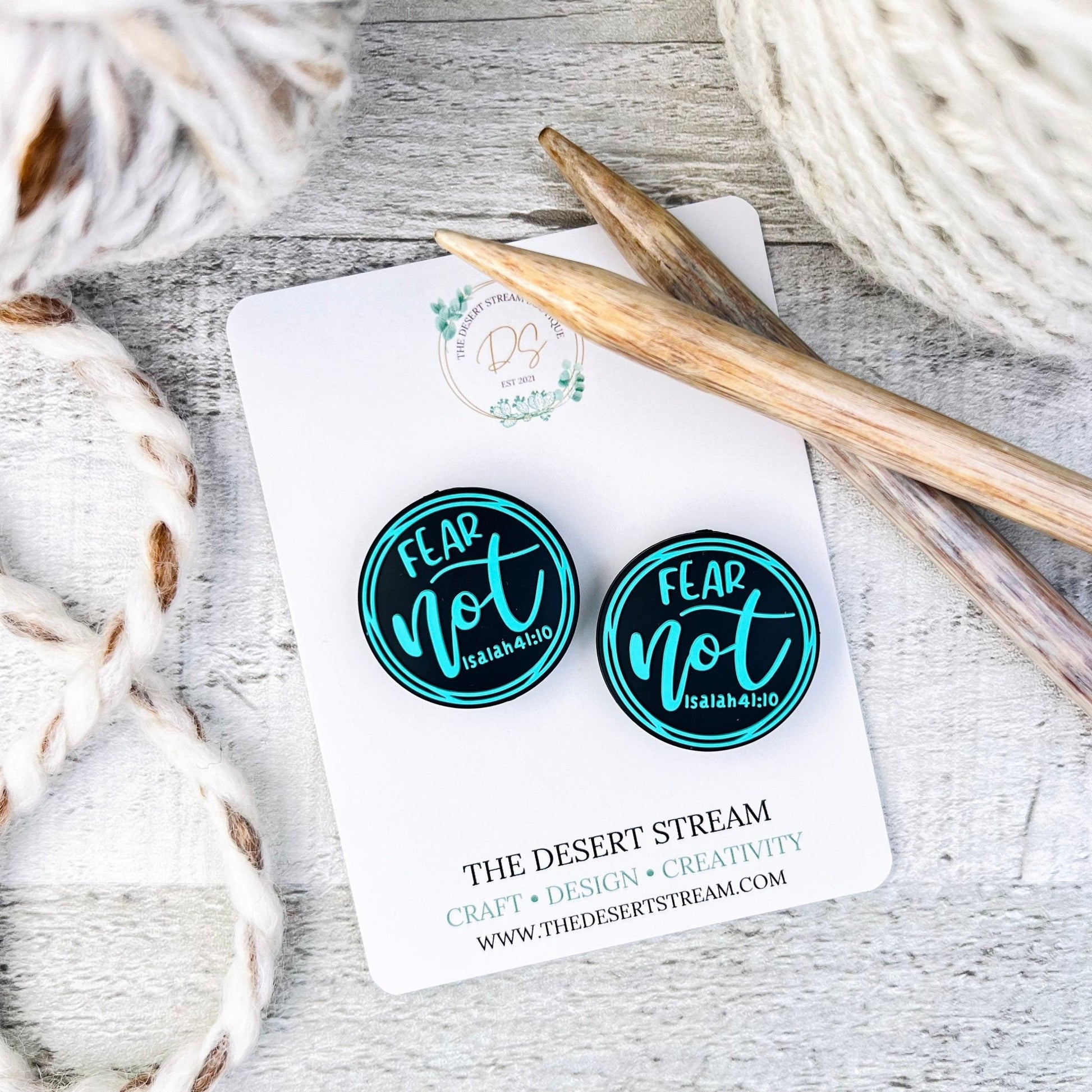 Fear Not Stitch Stoppers Knitting Needle Point Protectors - The Desert Stream Stitch