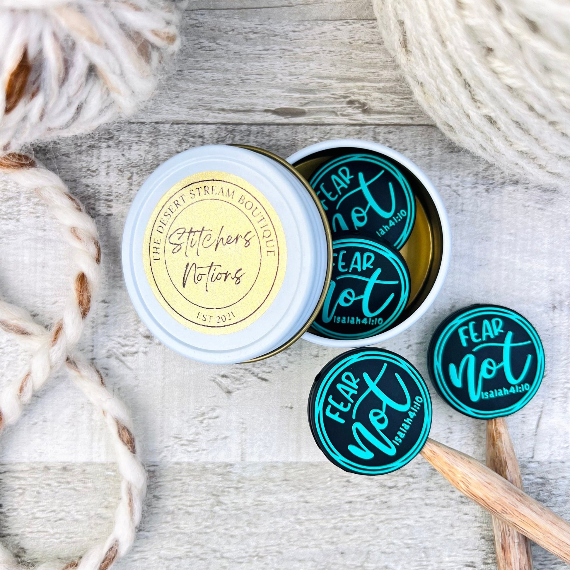 Fear Not Stitch Stoppers Knitting Needle Point Protectors - The Desert Stream Stitch