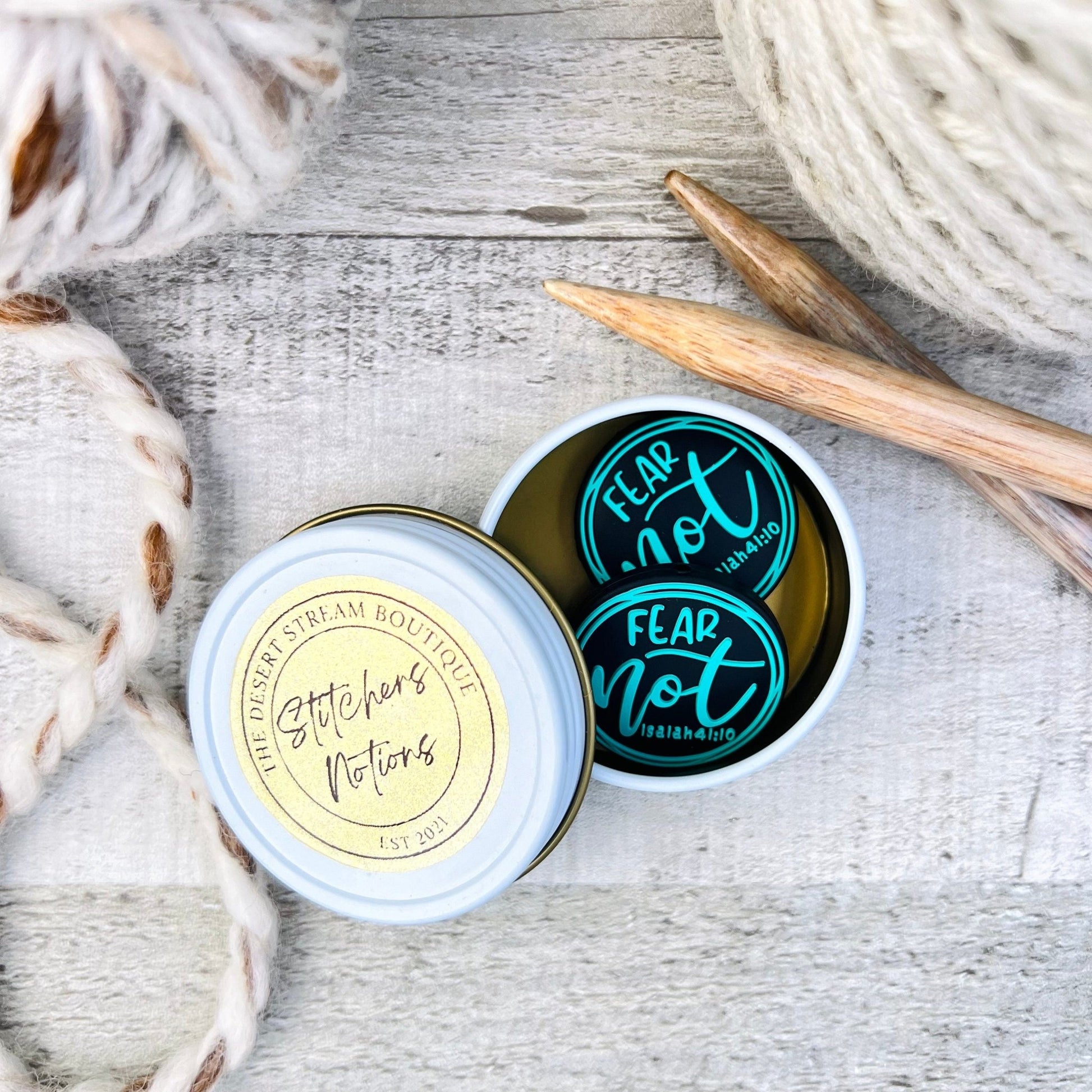 Fear Not Stitch Stoppers Knitting Needle Point Protectors - The Desert Stream Stitch